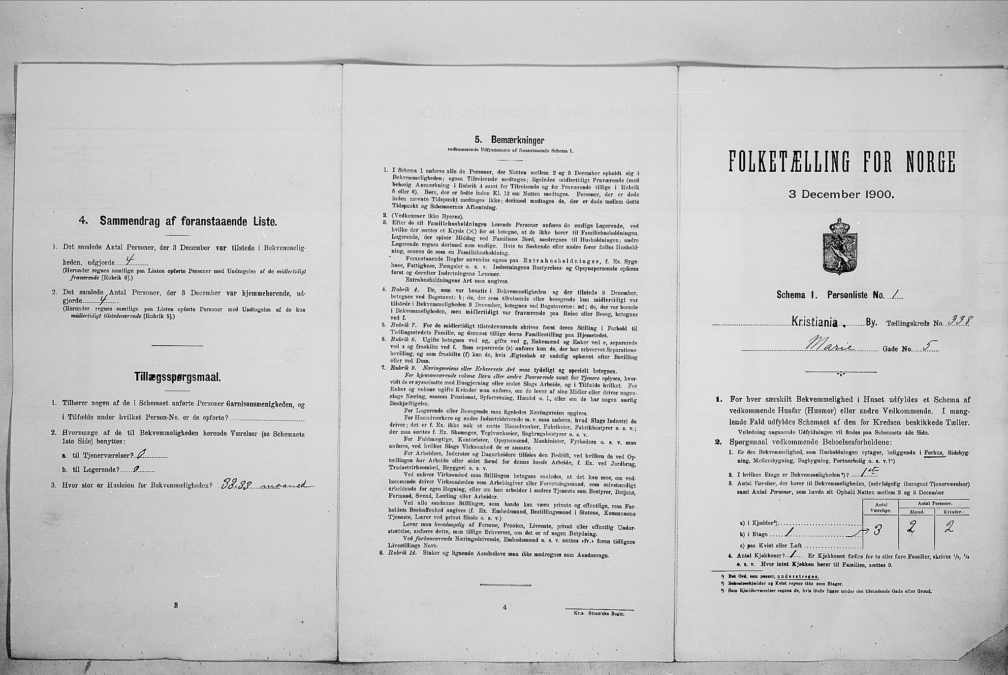 SAO, Folketelling 1900 for 0301 Kristiania kjøpstad, 1900, s. 57155