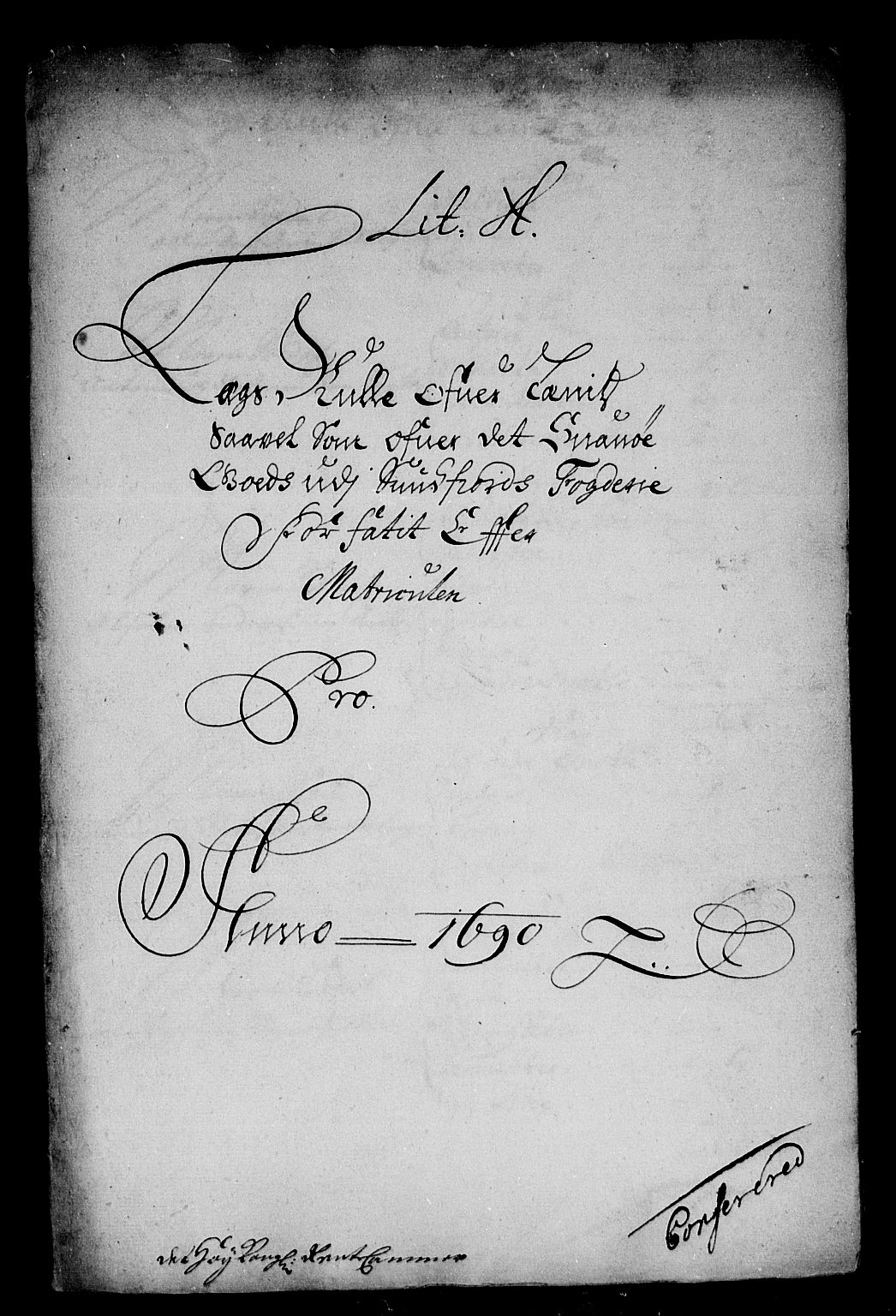 Rentekammeret inntil 1814, Reviderte regnskaper, Stiftamtstueregnskaper, Bergen stiftamt, AV/RA-EA-6043/R/Rc/L0093: Bergen stiftamt, 1690