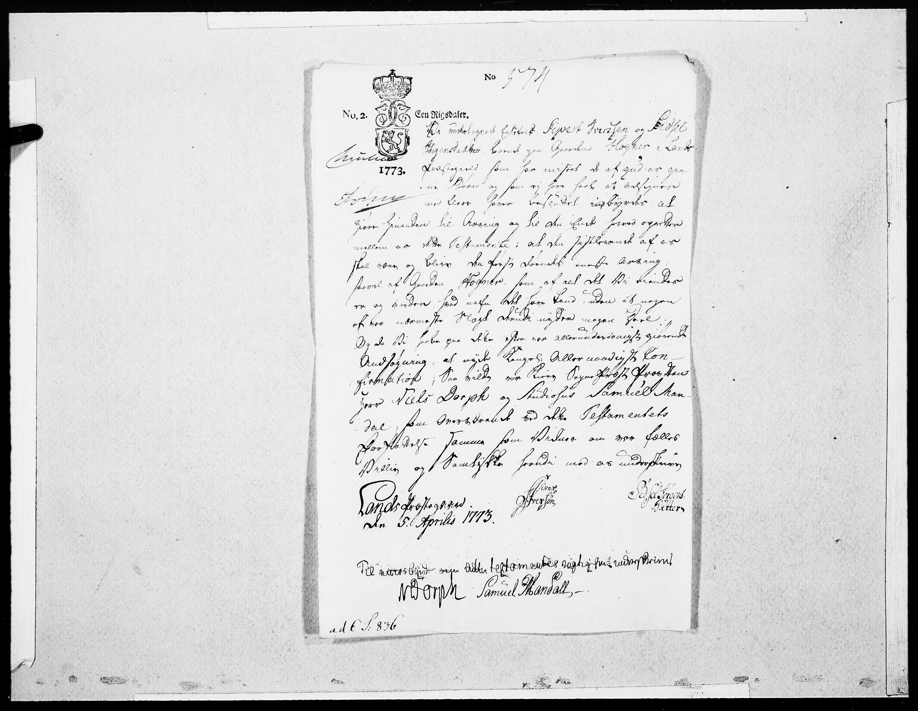 Danske Kanselli 1572-1799, AV/RA-EA-3023/F/Fc/Fcc/Fcca/L0210: Norske innlegg 1572-1799, 1773, s. 159