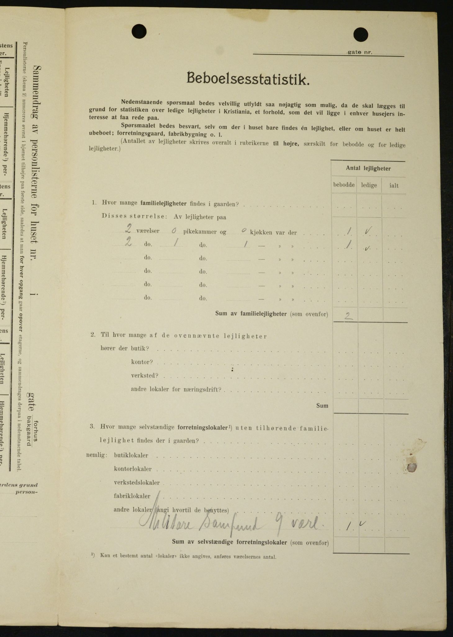 OBA, Kommunal folketelling 1.2.1909 for Kristiania kjøpstad, 1909, s. 61827