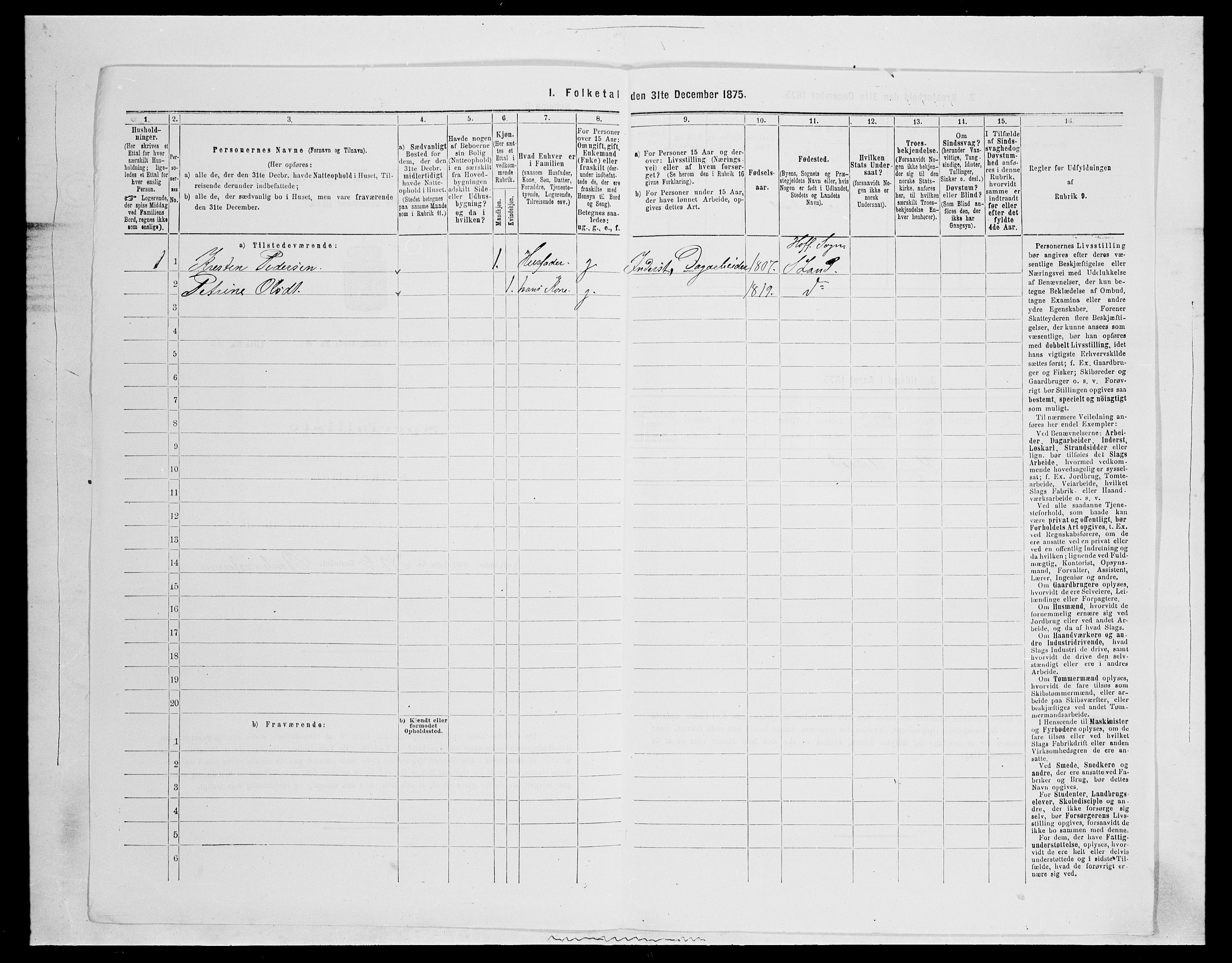 SAH, Folketelling 1875 for 0536P Søndre Land prestegjeld, 1875, s. 1449