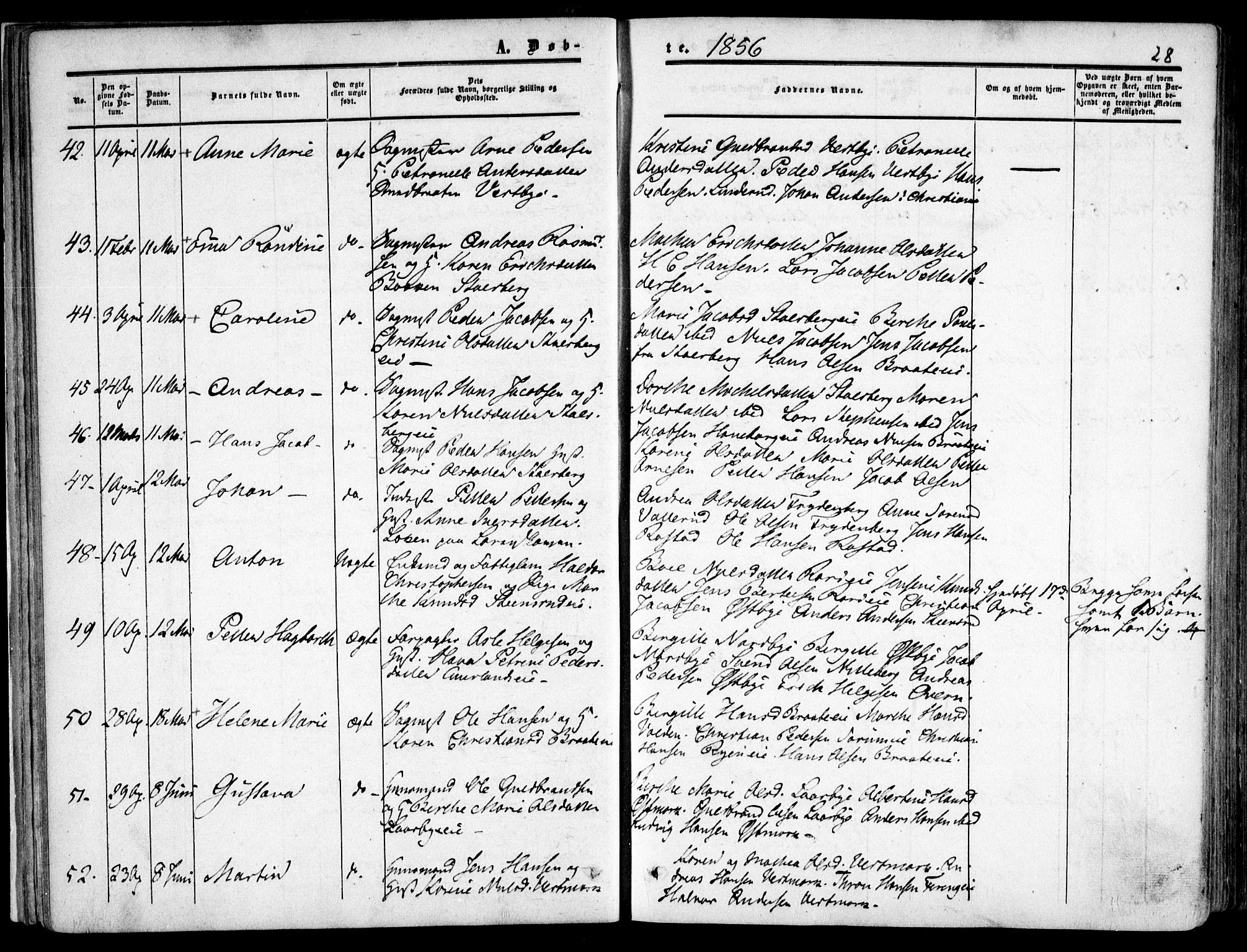 Skedsmo prestekontor Kirkebøker, AV/SAO-A-10033a/F/Fa/L0010: Ministerialbok nr. I 10, 1854-1865, s. 28