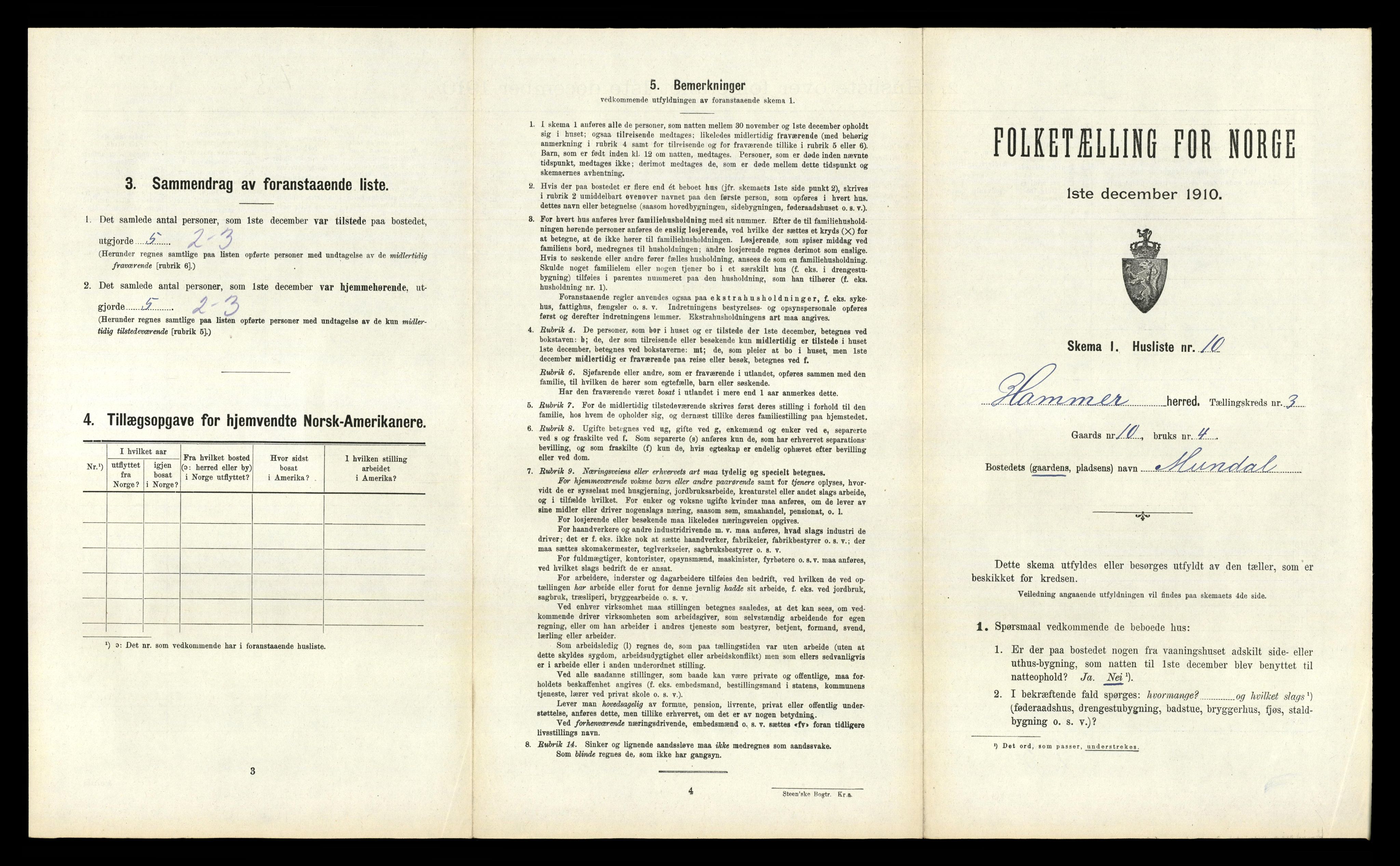 RA, Folketelling 1910 for 1254 Hamre herred, 1910, s. 166