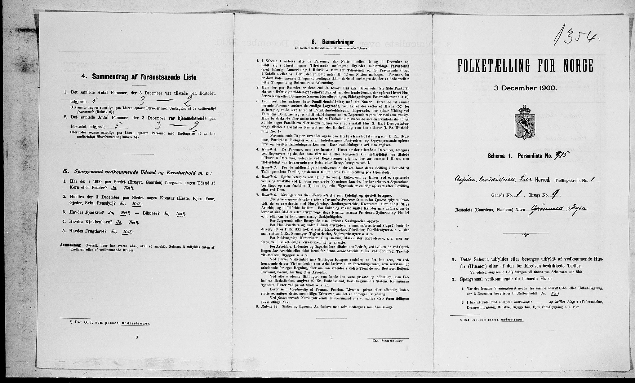 RA, Folketelling 1900 for 0626 Lier herred, 1900, s. 69