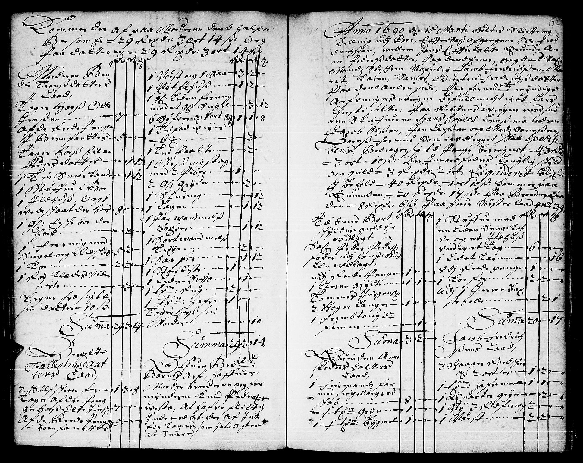 Romsdal sorenskriveri, AV/SAT-A-4149/1/3/3A/L0003: Skifteprotokoll, 1688-1690, s. 61b-62a