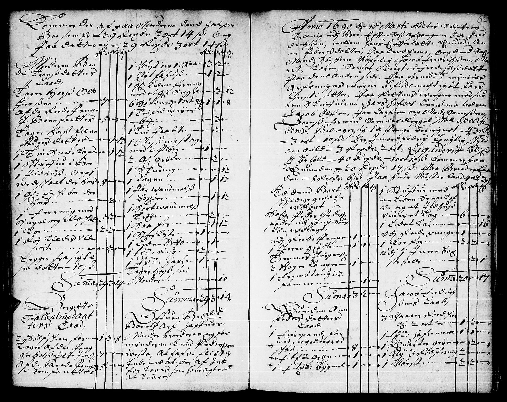 Romsdal sorenskriveri, SAT/A-4149/1/3/3A/L0003: Skifteprotokoll, 1688-1690, s. 61b-62a