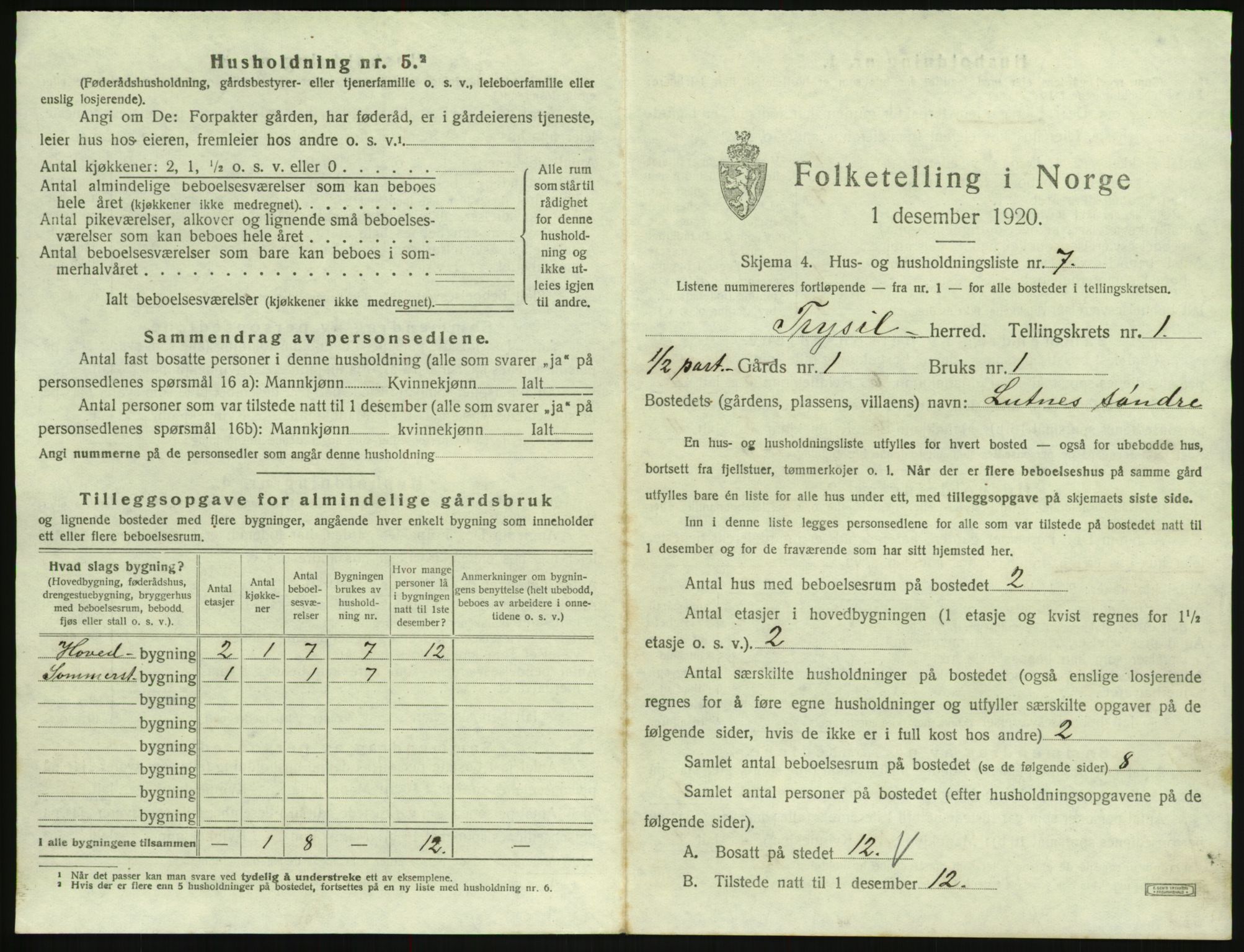 SAH, Folketelling 1920 for 0428 Trysil herred, 1920, s. 103