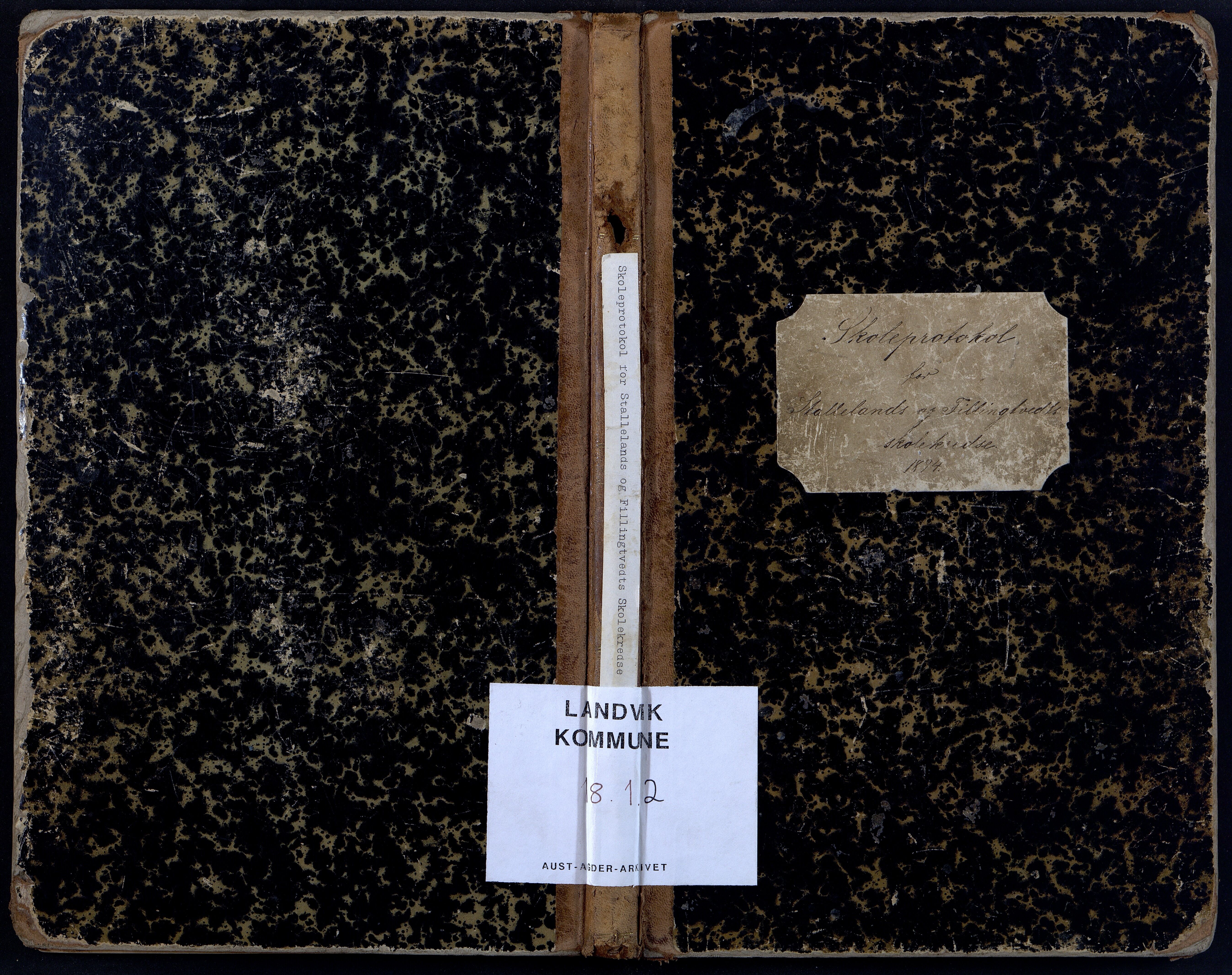 Landvik kommune, AAMA/KA0924-PK/18/L0002: Stalleland og Fillingtvedt, skoleprotokoll, 1894-1945