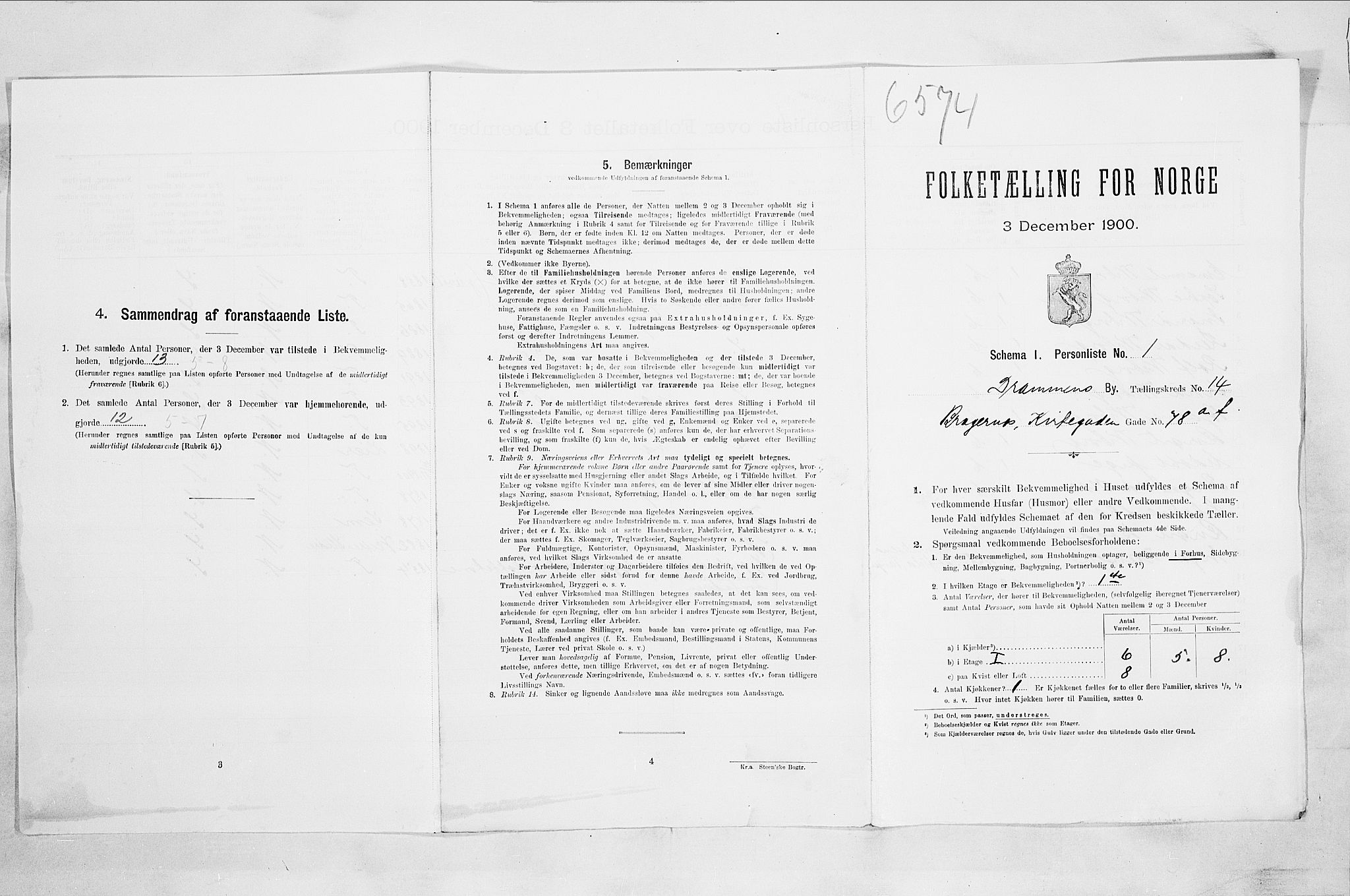 RA, Folketelling 1900 for 0602 Drammen kjøpstad, 1900, s. 2554