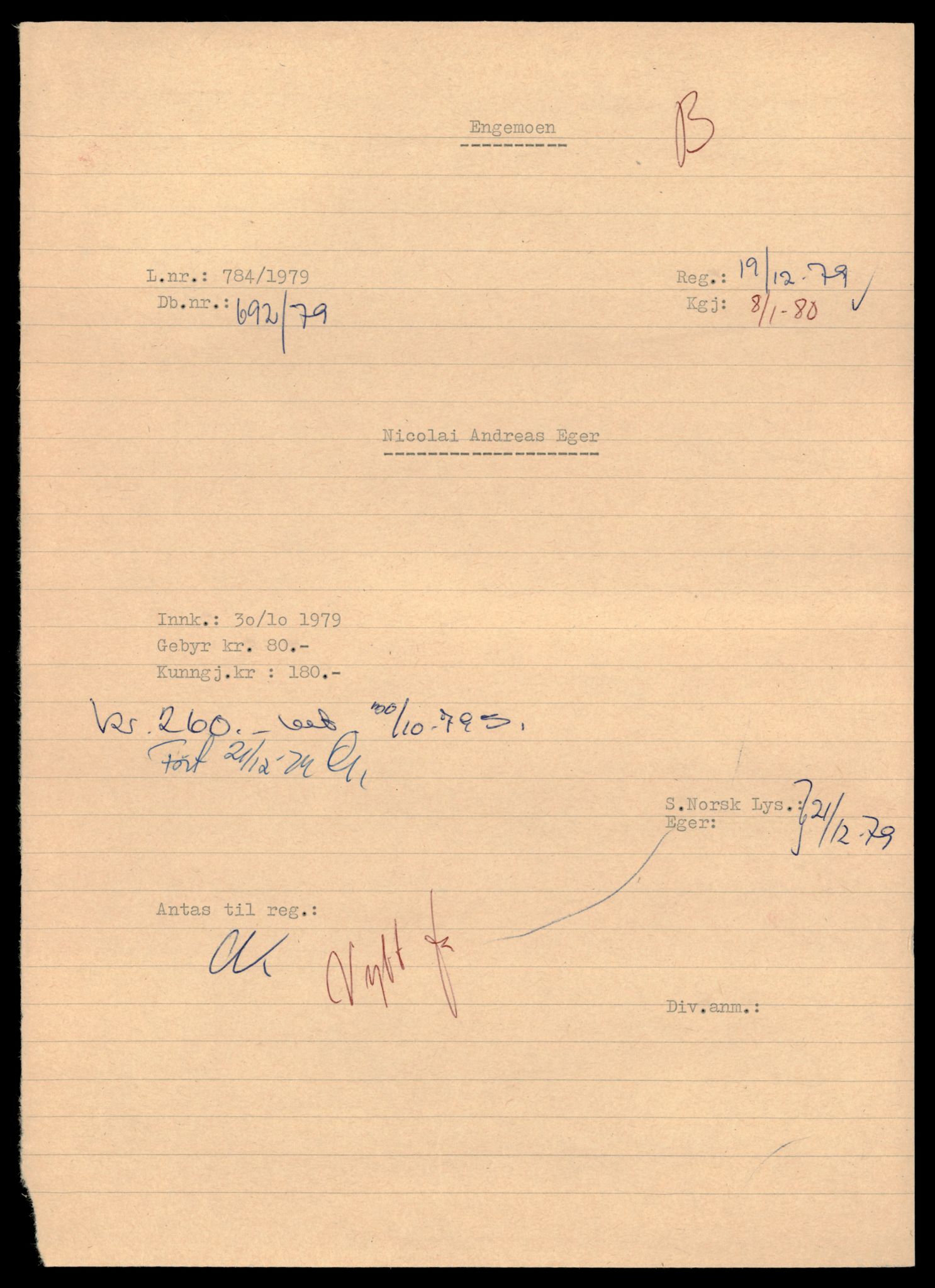 Asker og Bærum tingrett, AV/SAT-A-10379/K/Kb/Kba/L0004: Enkeltmannsforetak slettet mellom 1979 og 1983, 1944-1983, s. 1