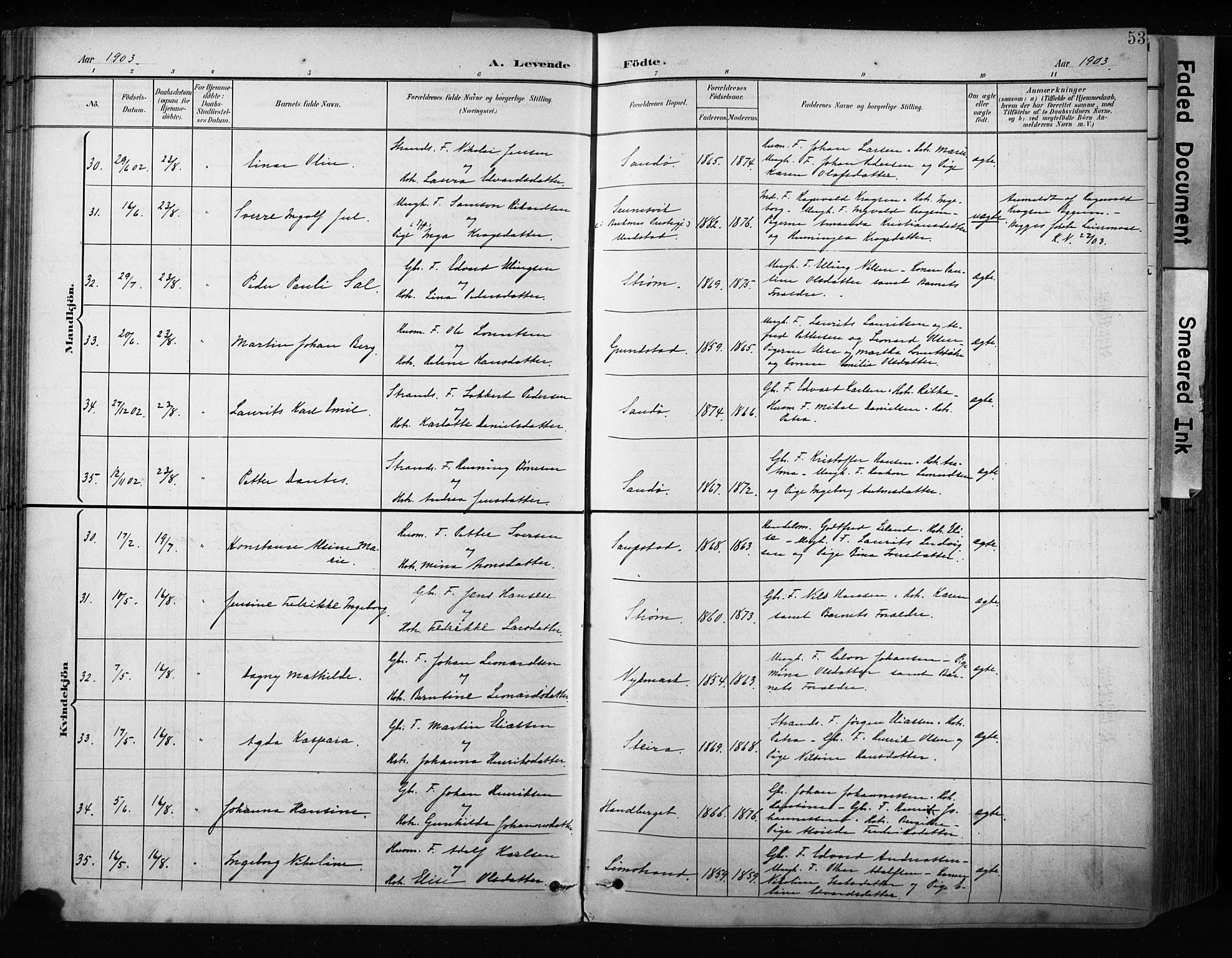 Ministerialprotokoller, klokkerbøker og fødselsregistre - Nordland, AV/SAT-A-1459/880/L1134: Ministerialbok nr. 880A08, 1899-1908, s. 53