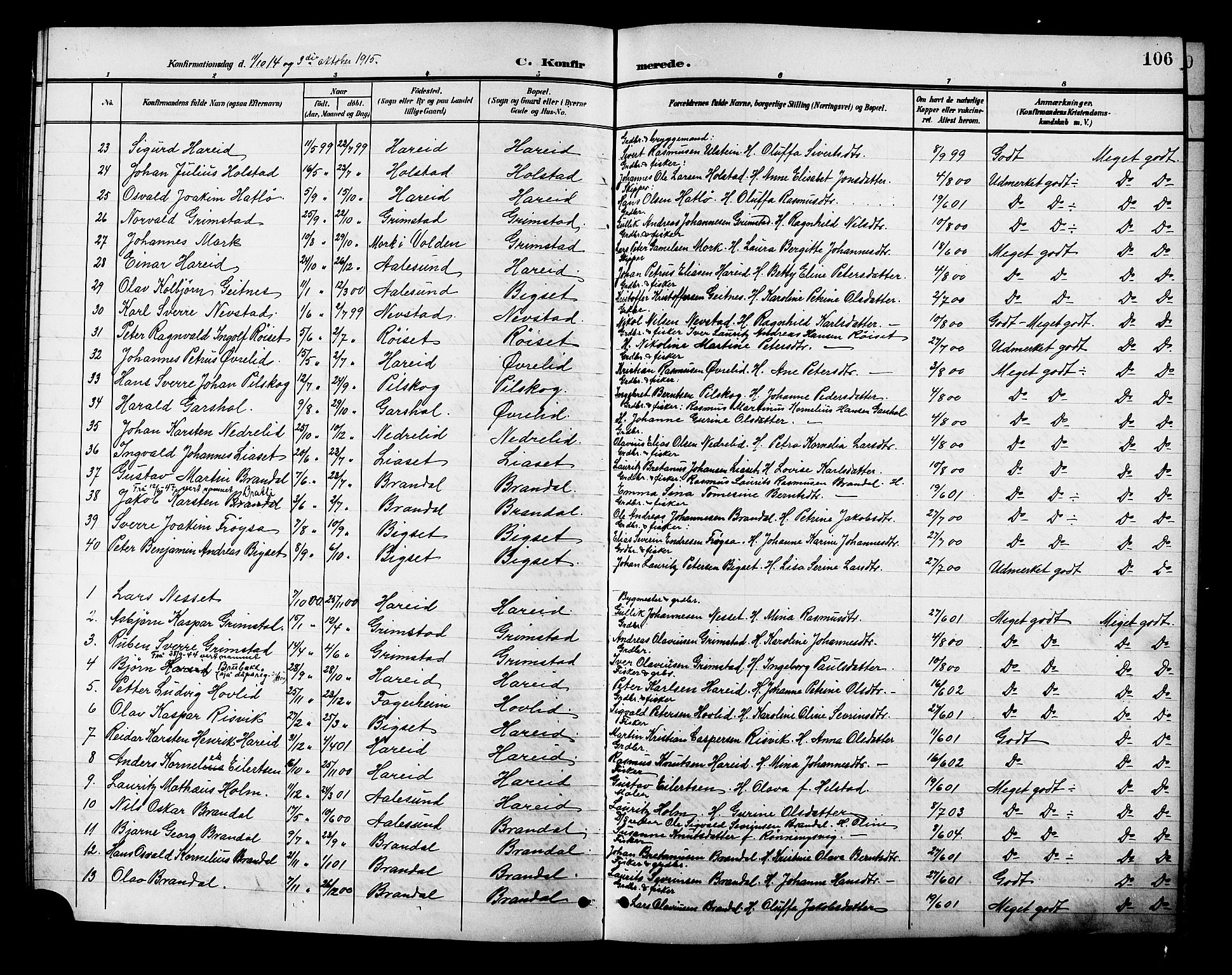 Ministerialprotokoller, klokkerbøker og fødselsregistre - Møre og Romsdal, AV/SAT-A-1454/510/L0126: Klokkerbok nr. 510C03, 1900-1922, s. 106