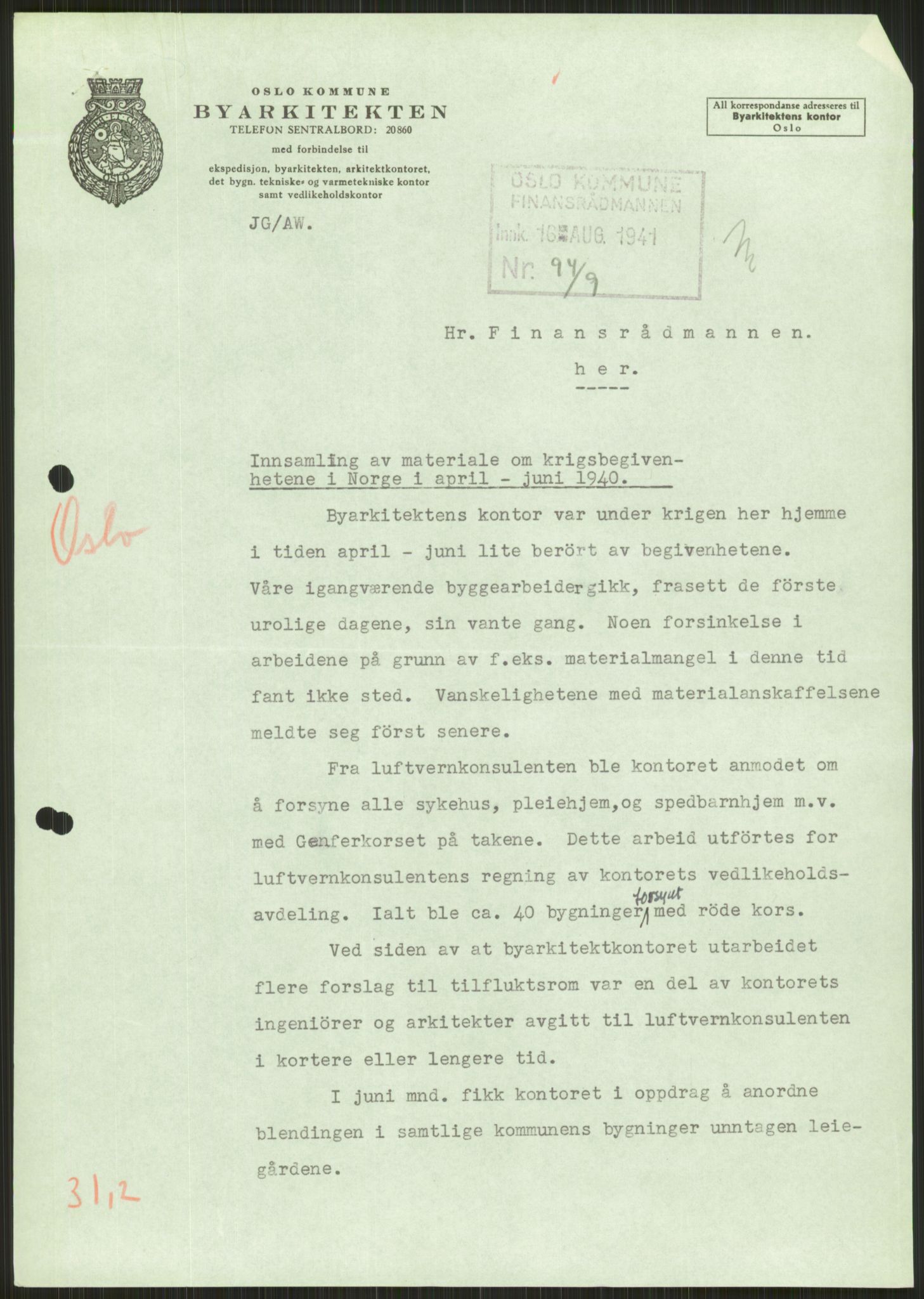 Forsvaret, Forsvarets krigshistoriske avdeling, RA/RAFA-2017/Y/Ya/L0013: II-C-11-31 - Fylkesmenn.  Rapporter om krigsbegivenhetene 1940., 1940, s. 586