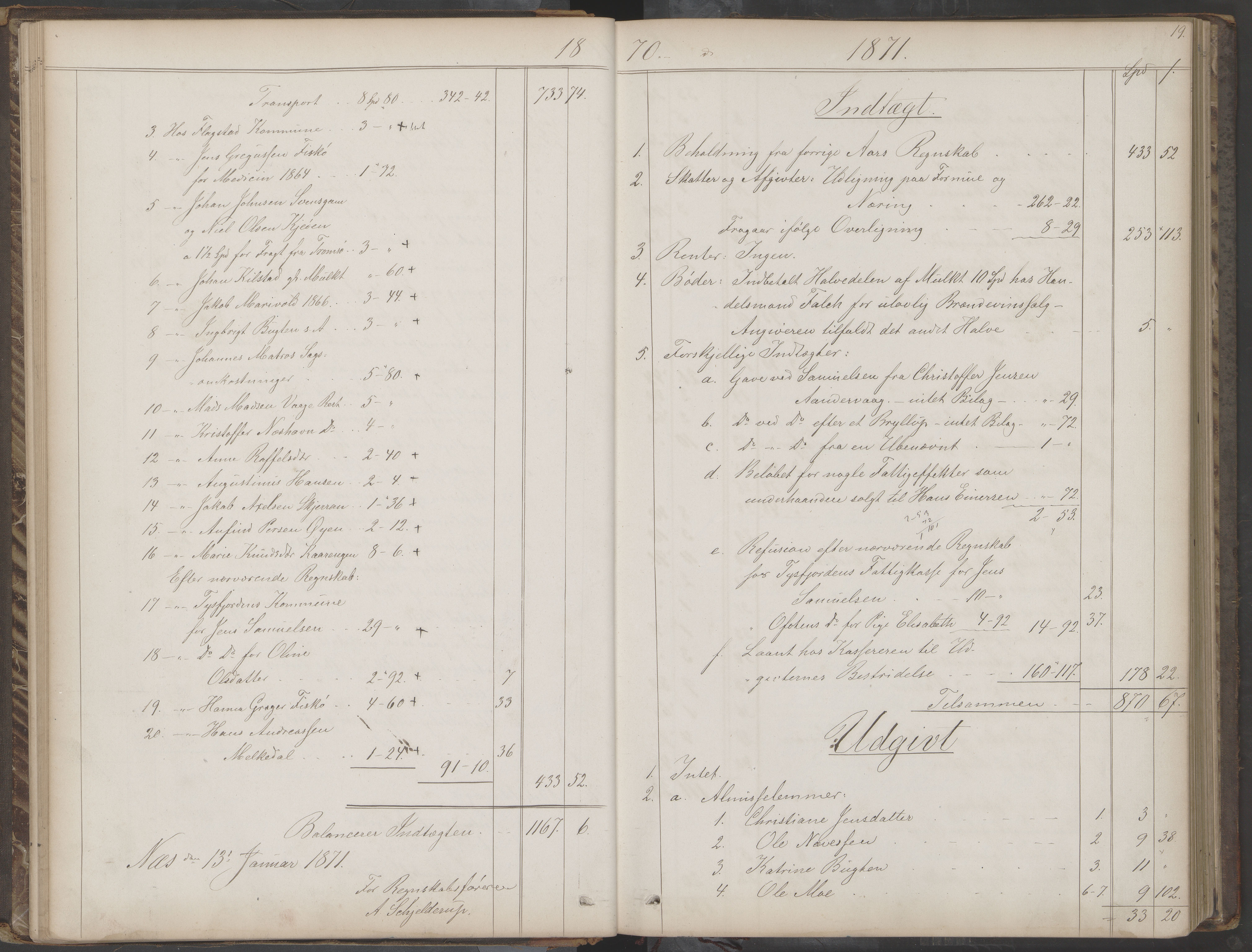 Lødingen kommune. Fattigstyre/forsorgsstyre, AIN/K-18510.610.01/A/Aa/L0001: Forhandlingsprotokoll, 1863-1895, s. 19