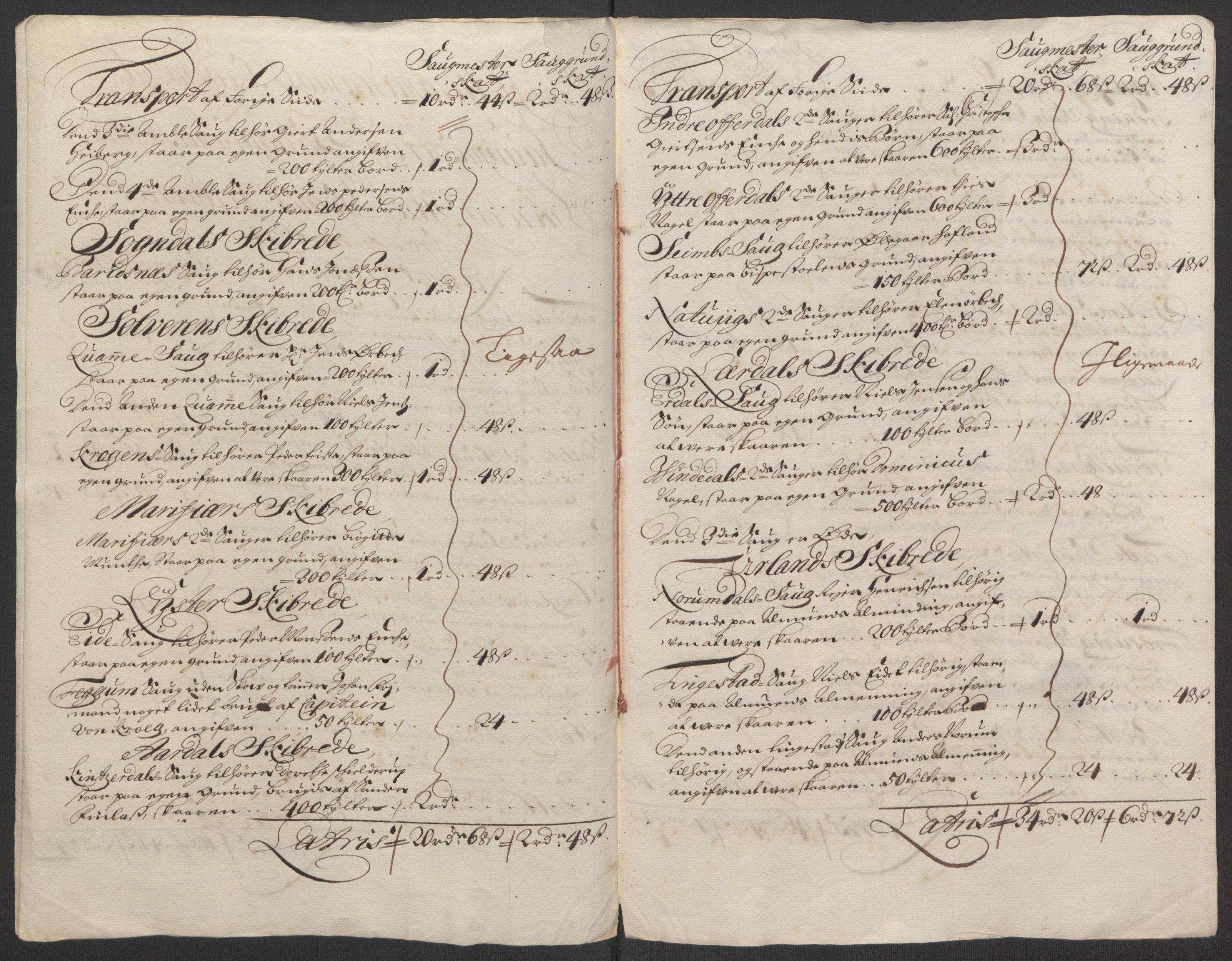 Rentekammeret inntil 1814, Reviderte regnskaper, Fogderegnskap, RA/EA-4092/R52/L3307: Fogderegnskap Sogn, 1693-1694, s. 424