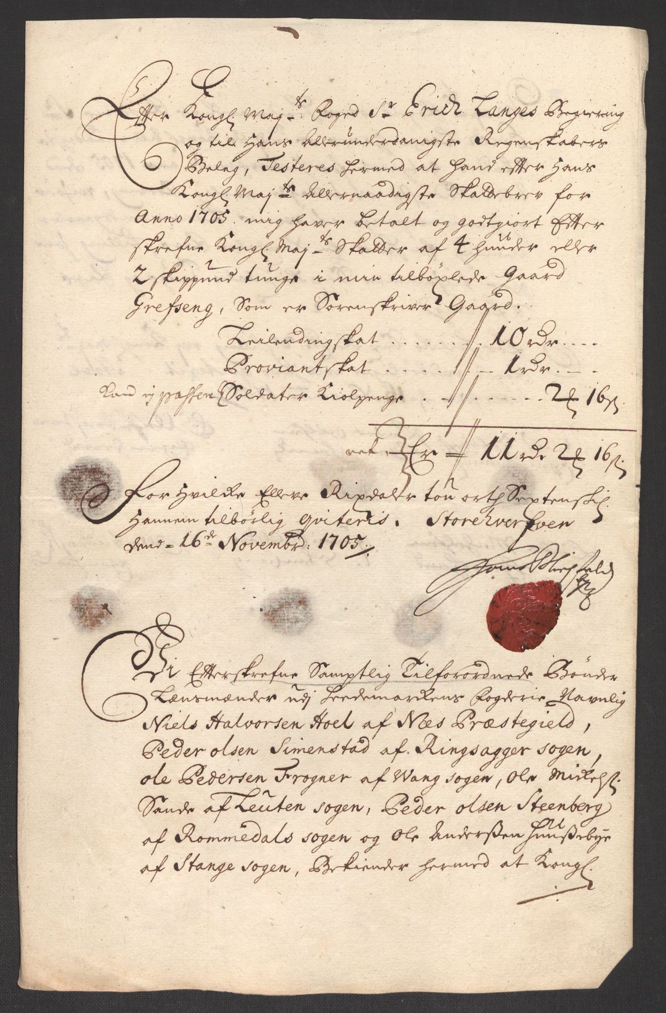 Rentekammeret inntil 1814, Reviderte regnskaper, Fogderegnskap, AV/RA-EA-4092/R16/L1042: Fogderegnskap Hedmark, 1705, s. 150