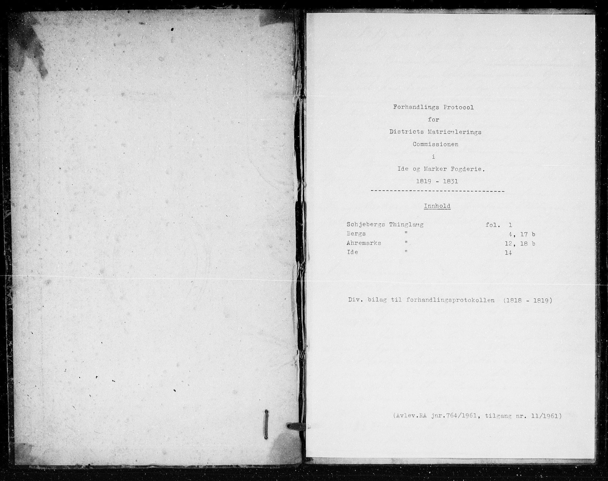 Hovedmatrikkelkommisjonen, AV/RA-S-1529, 1819-1831