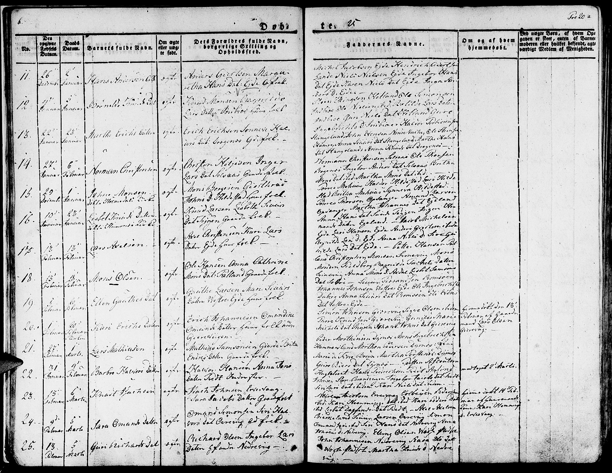 Fjelberg sokneprestembete, AV/SAB-A-75201/H/Haa: Ministerialbok nr. A 5, 1822-1834, s. 20