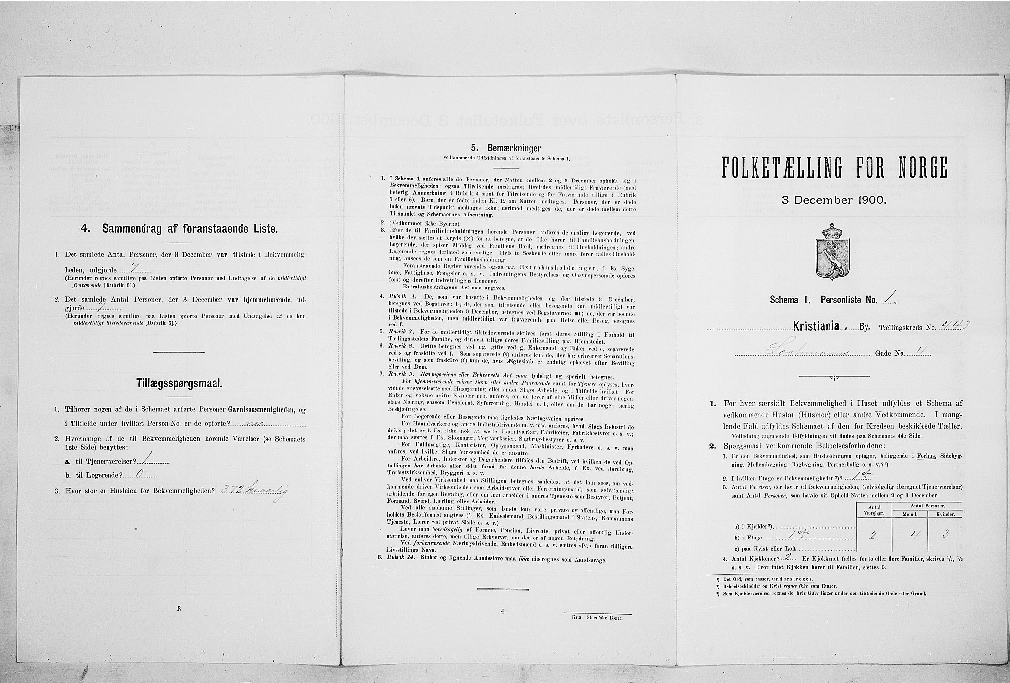 SAO, Folketelling 1900 for 0301 Kristiania kjøpstad, 1900, s. 53134