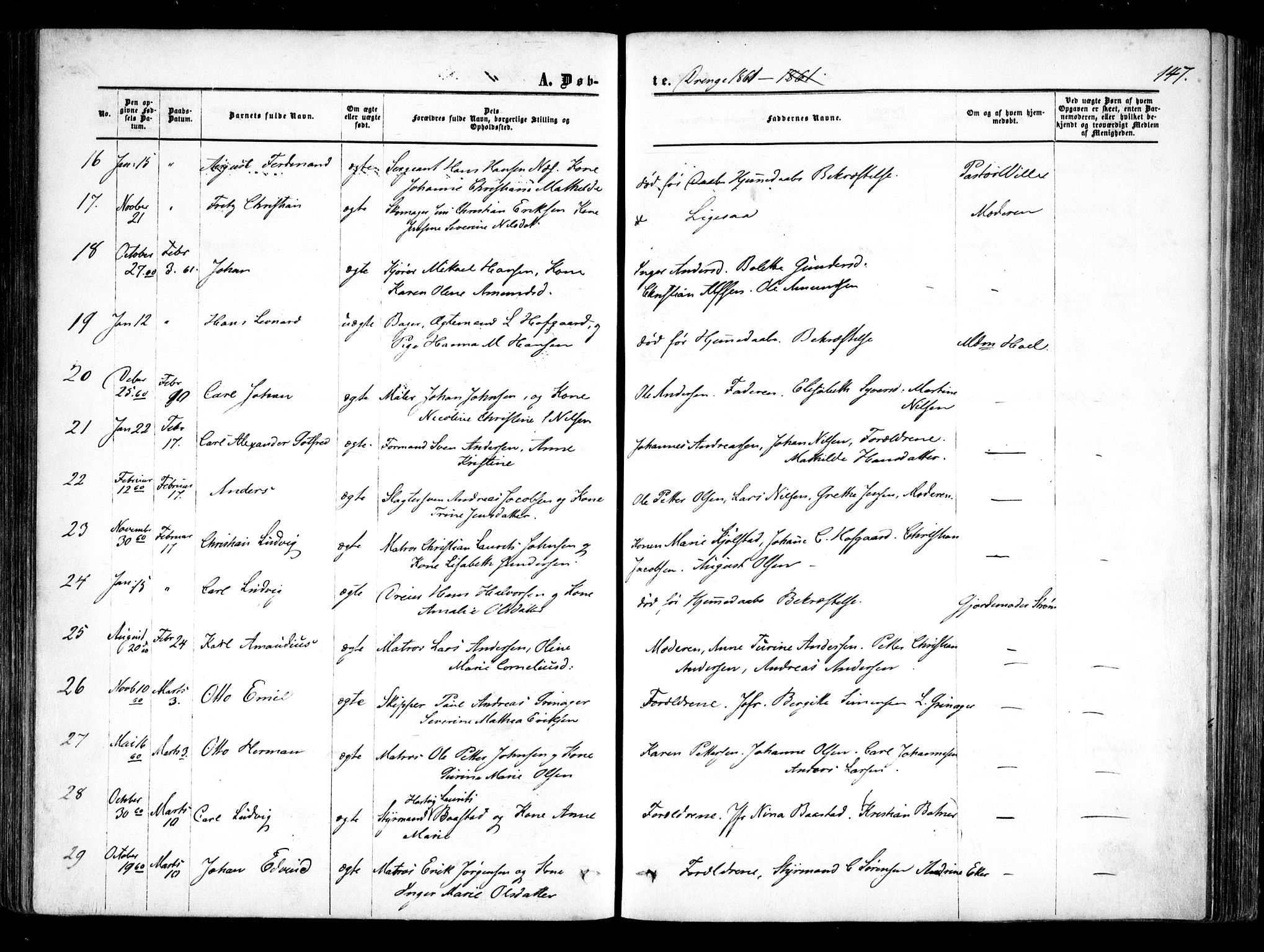 Halden prestekontor Kirkebøker, AV/SAO-A-10909/F/Fa/L0007: Ministerialbok nr. I 7, 1857-1865, s. 147