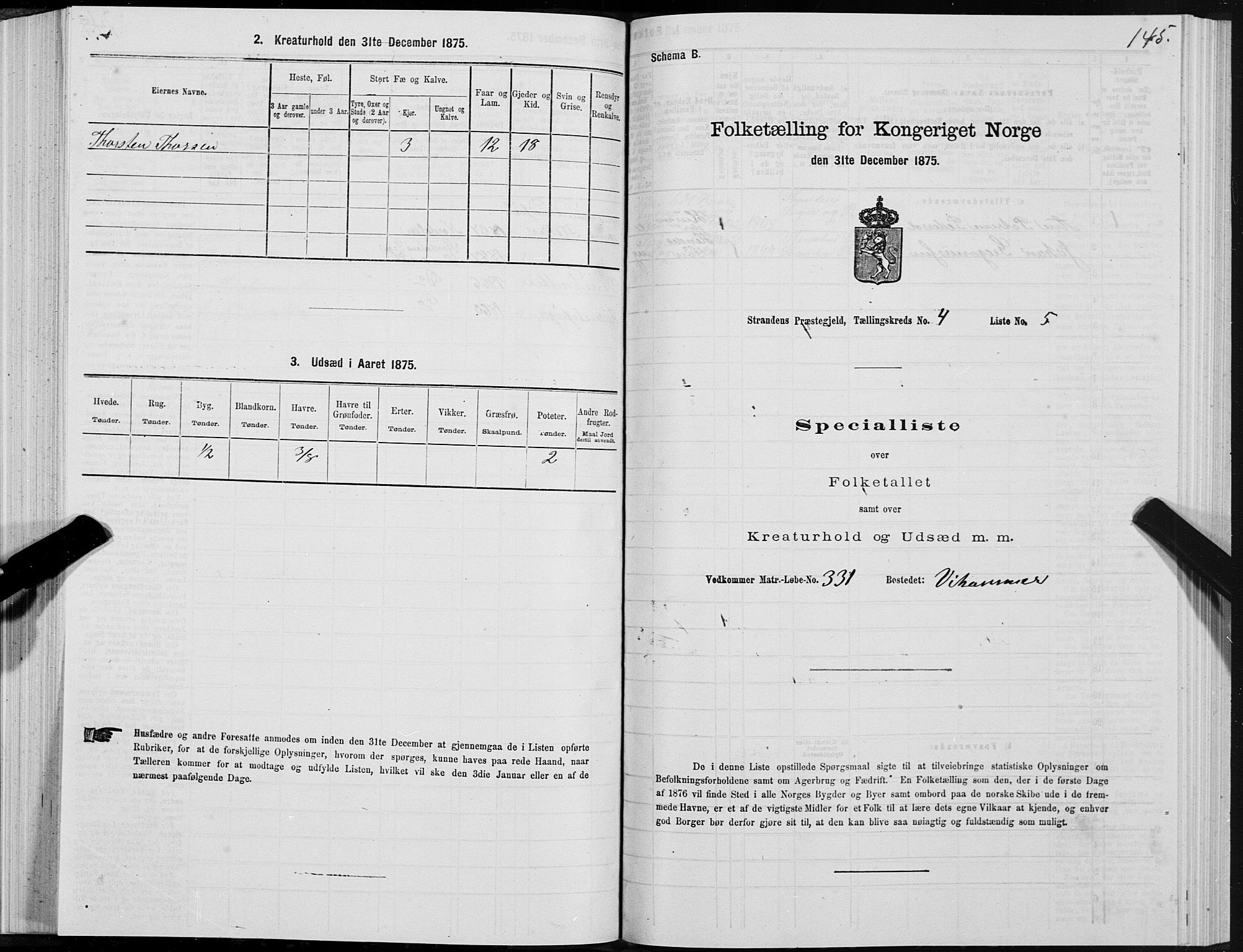 SAT, Folketelling 1875 for 1525P Stranda prestegjeld, 1875, s. 2145