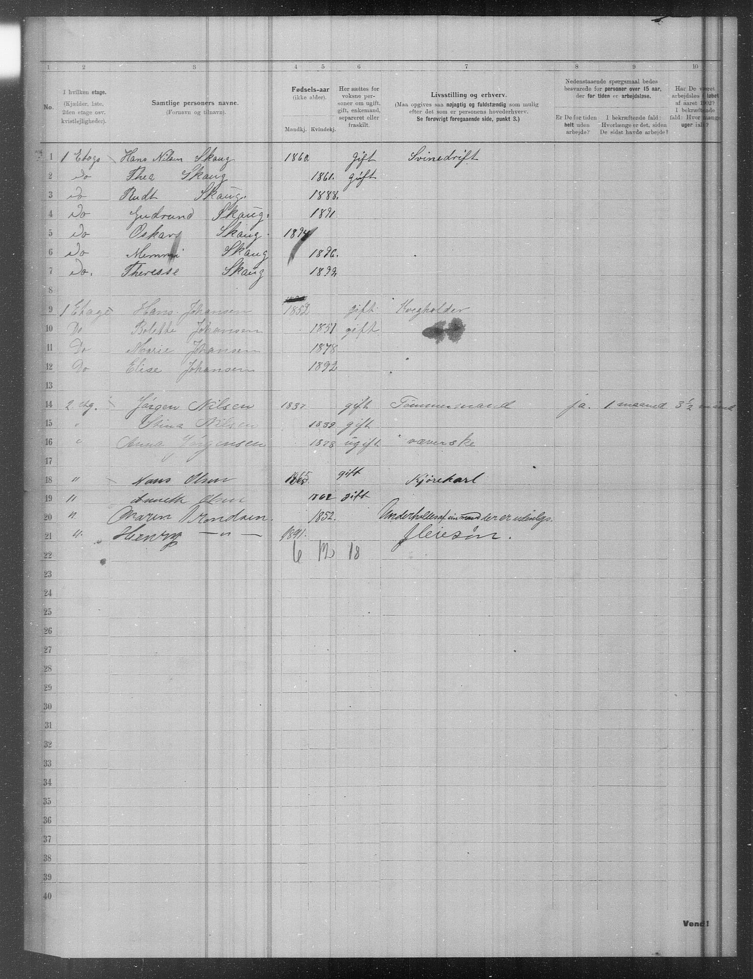 OBA, Kommunal folketelling 31.12.1902 for Kristiania kjøpstad, 1902, s. 19002