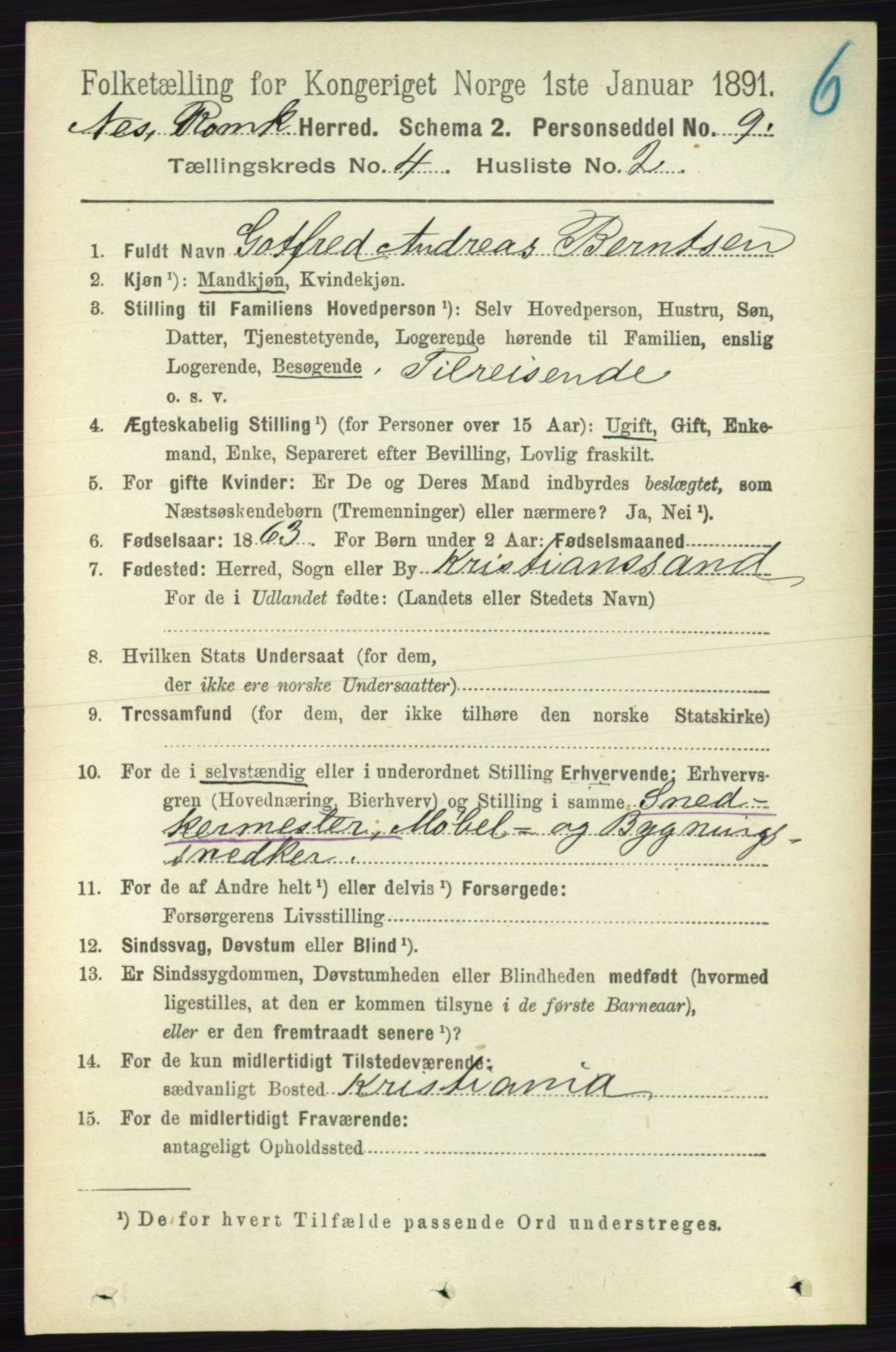 RA, Folketelling 1891 for 0236 Nes herred, 1891, s. 2274