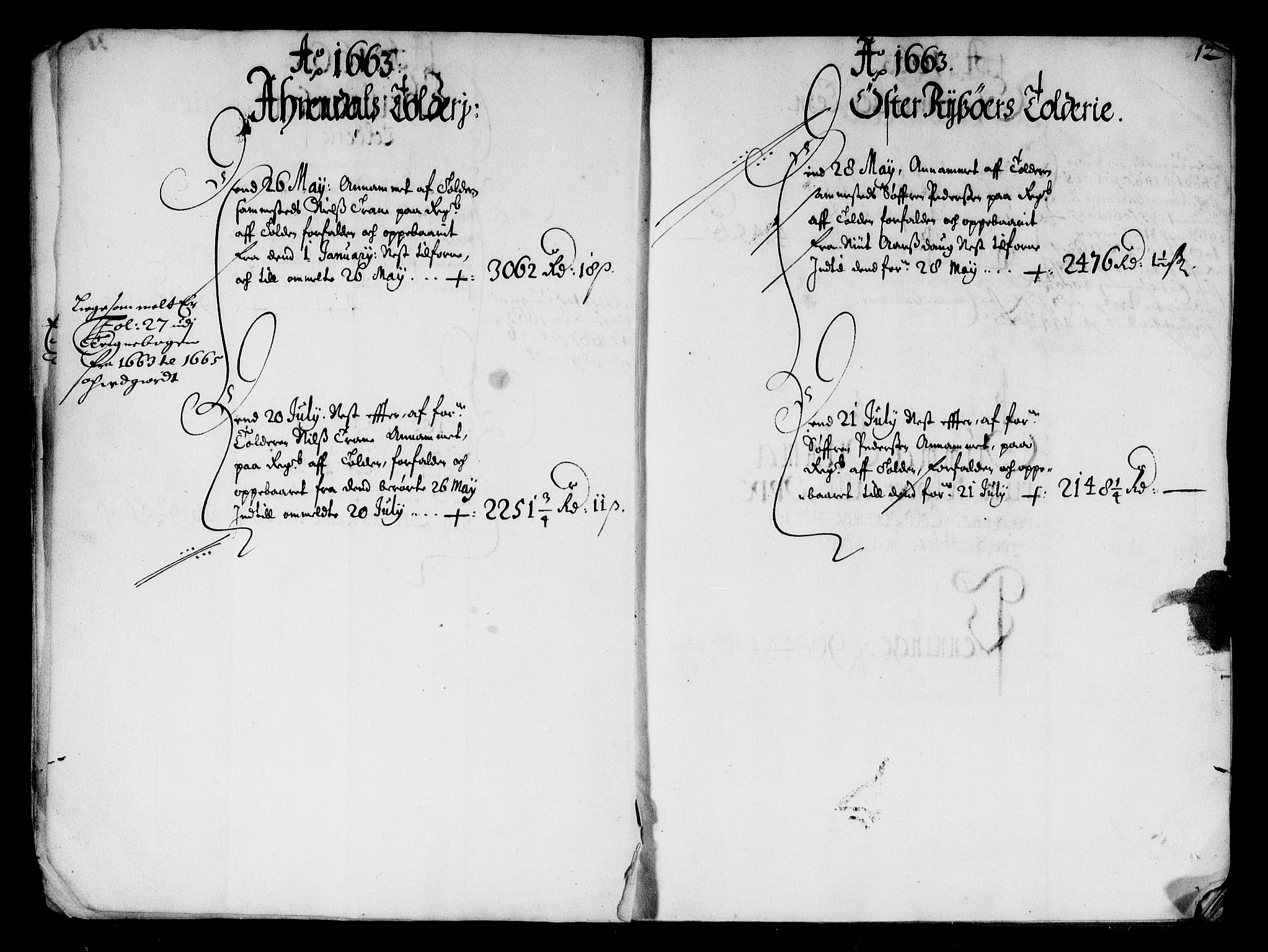 Rentekammeret inntil 1814, Reviderte regnskaper, Stiftamtstueregnskaper, Landkommissariatet på Akershus og Akershus stiftamt, AV/RA-EA-5869/R/Ra/L0013: Landkommissariatet på Akershus, 1661-1663