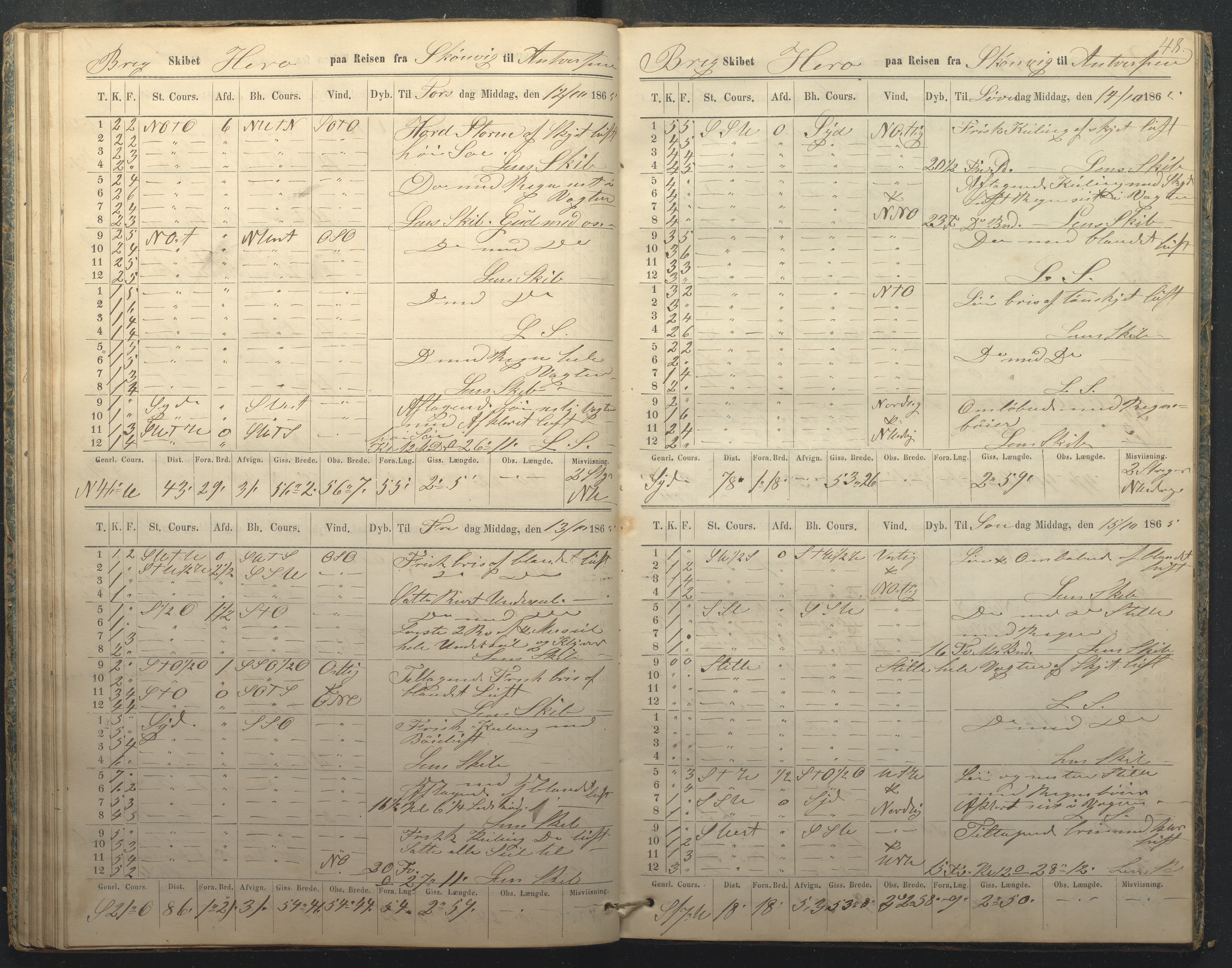 Fartøysarkivet, AAKS/PA-1934/F/L0157/0021: Flere fartøy (se mappenivå) / Hero (brigg), 1847-1868, s. 48