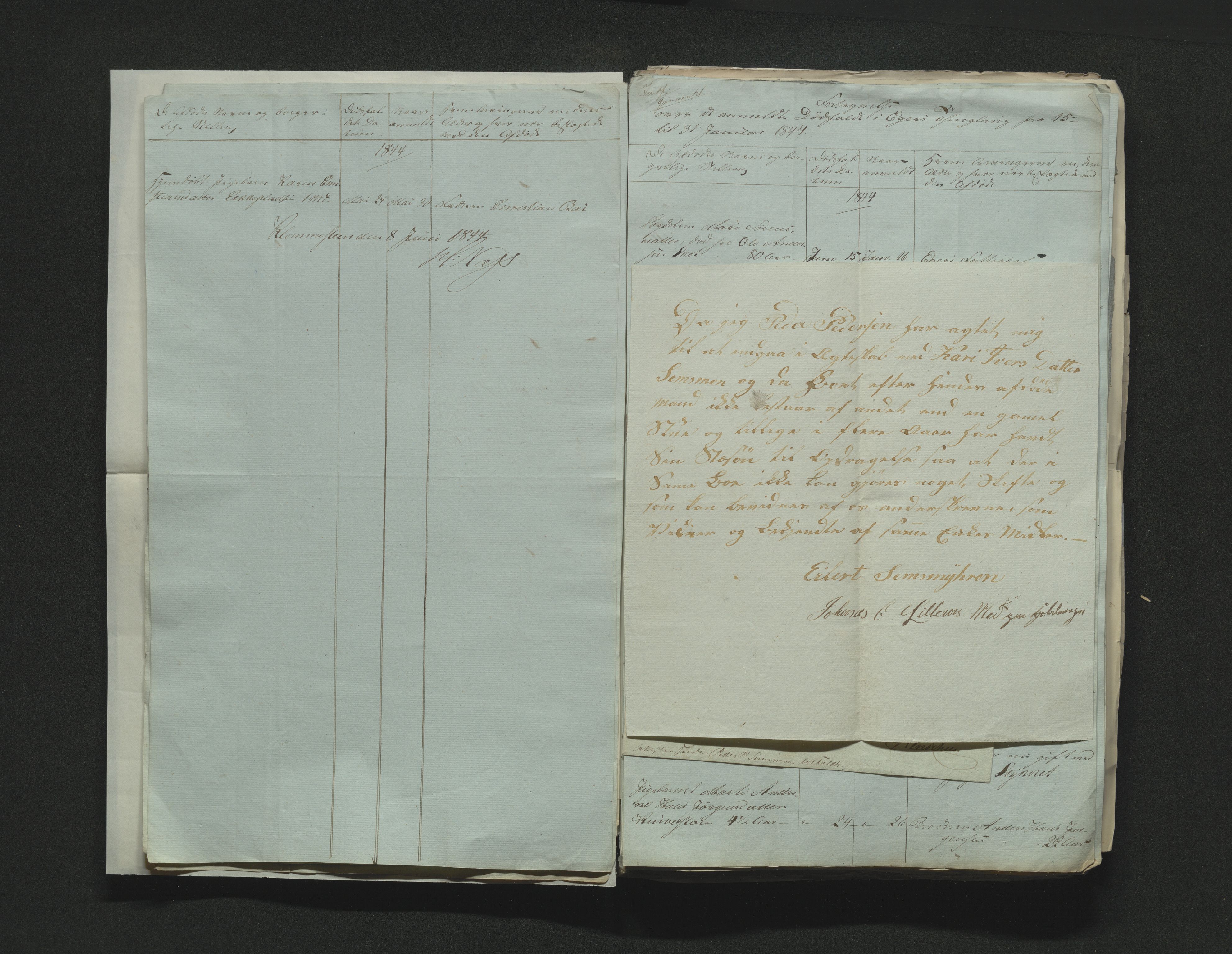 Eiker, Modum og Sigdal sorenskriveri, AV/SAKO-A-123/H/Ha/Hab/L0006: Dødsfallsmeldinger, 1841-1845