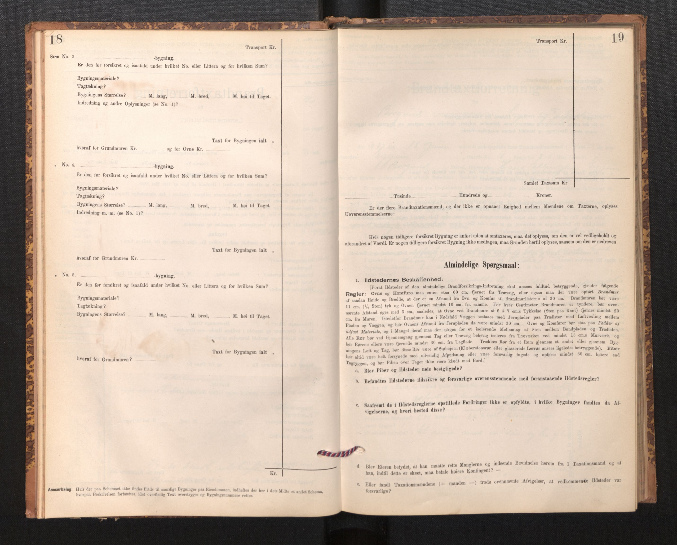 Lensmannen i Borgund, AV/SAB-A-26601/0012/L0003: Branntakstprotokoll, skjematakst, 1903-1937, s. 18-19