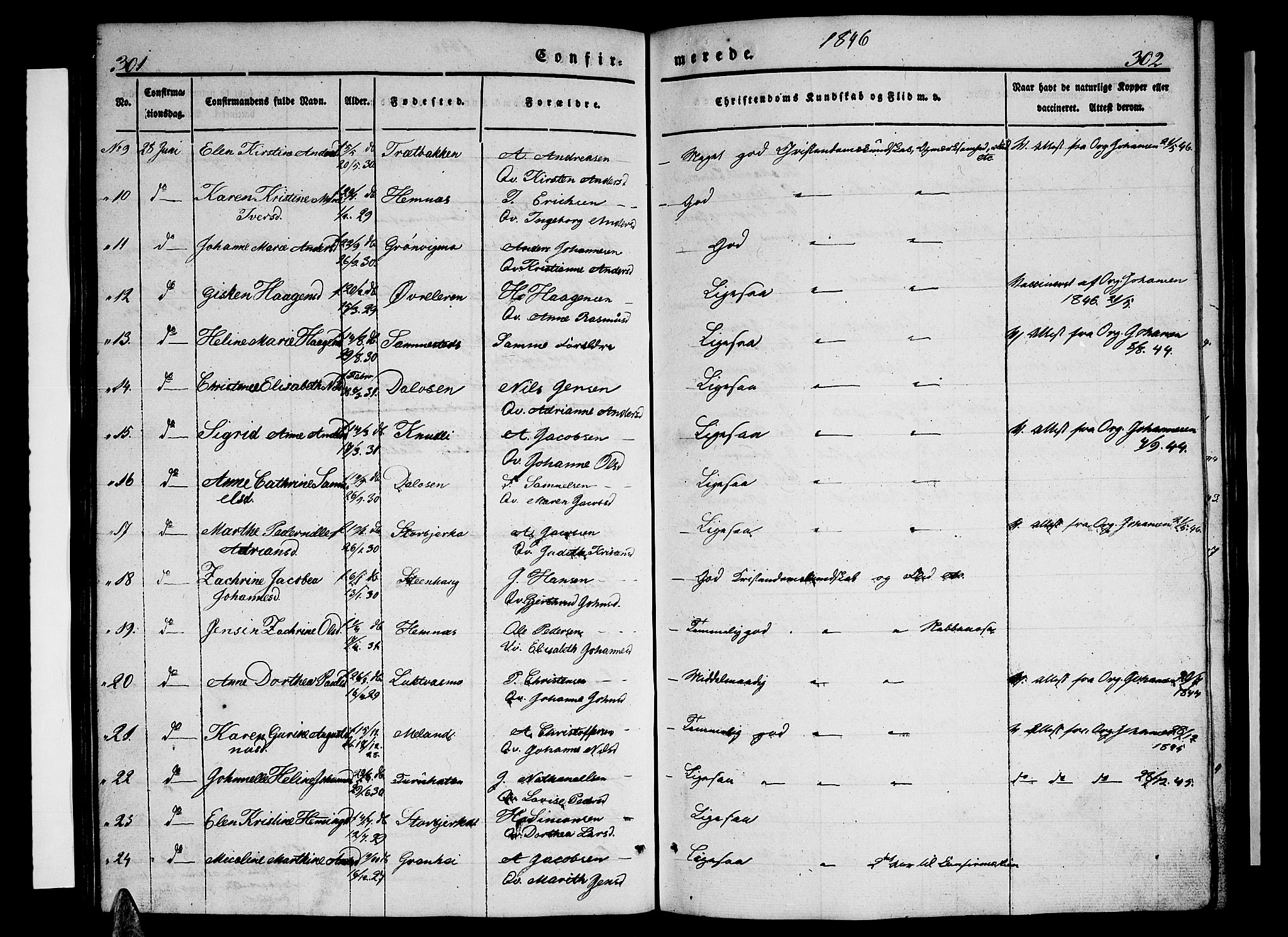 Ministerialprotokoller, klokkerbøker og fødselsregistre - Nordland, AV/SAT-A-1459/825/L0364: Klokkerbok nr. 825C01, 1841-1863, s. 301-302