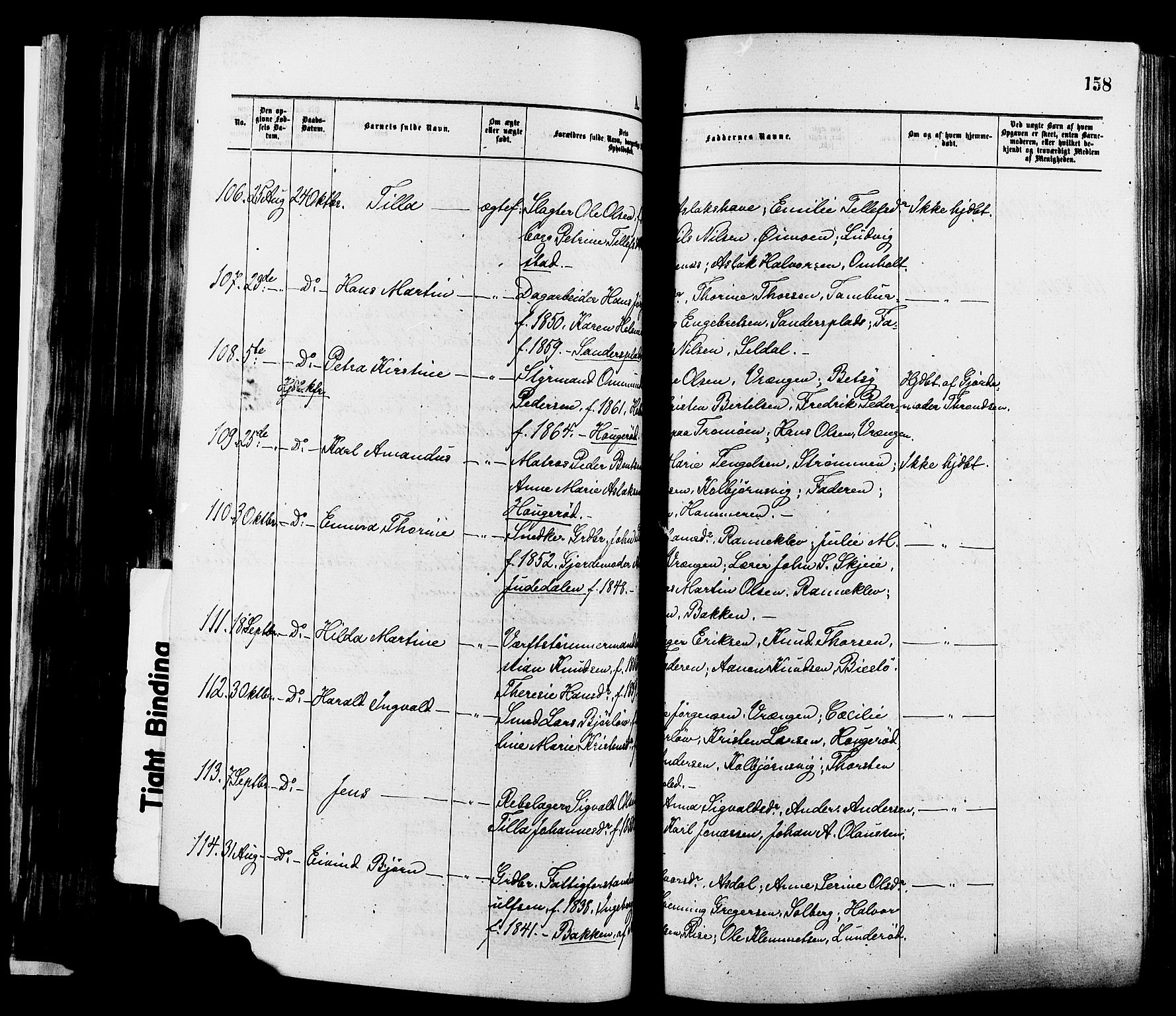 Øyestad sokneprestkontor, AV/SAK-1111-0049/F/Fa/L0016: Ministerialbok nr. A 16, 1874-1886, s. 158