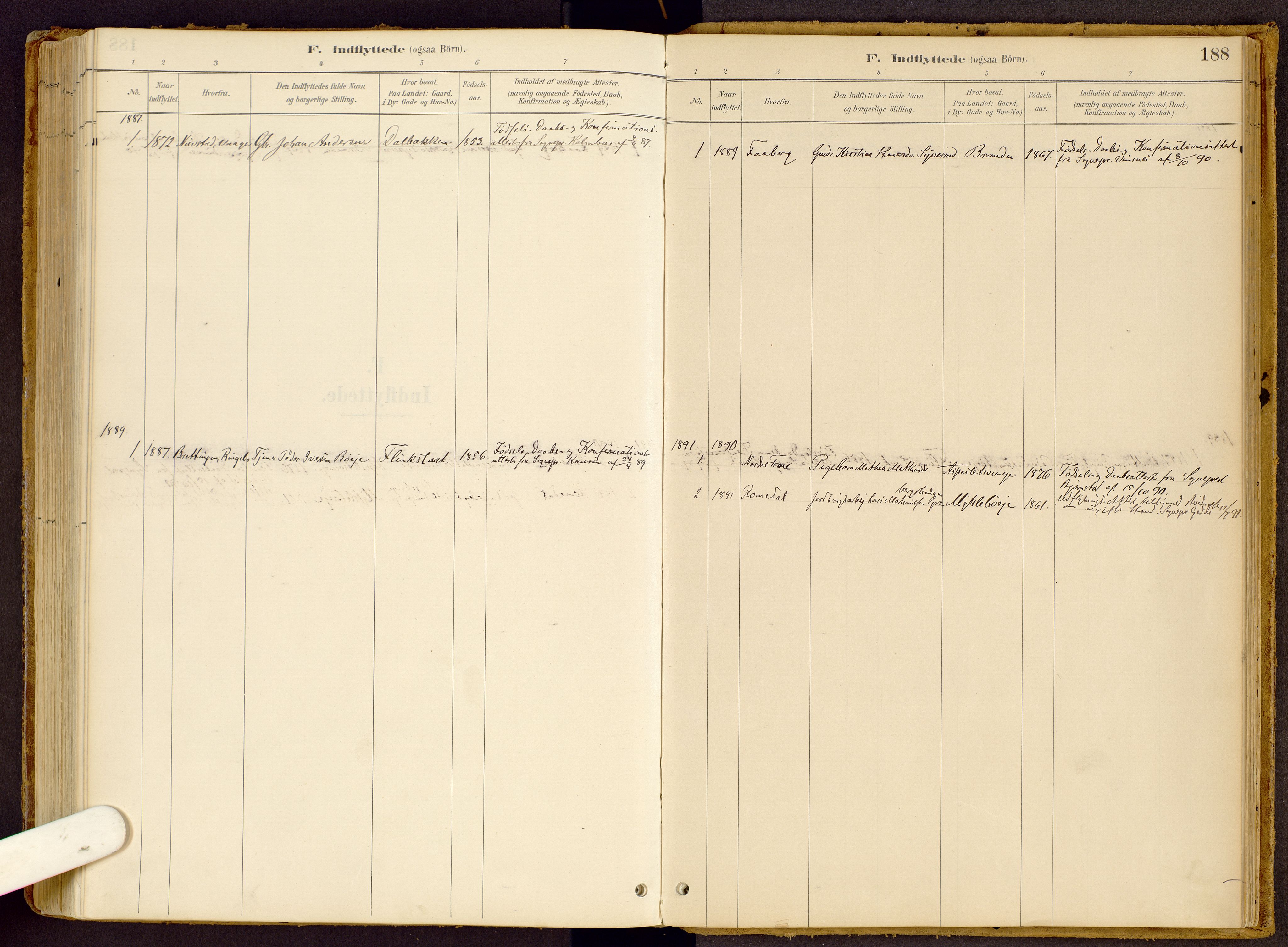 Vestre Gausdal prestekontor, SAH/PREST-094/H/Ha/Haa/L0002: Ministerialbok nr. 2, 1887-1918, s. 188