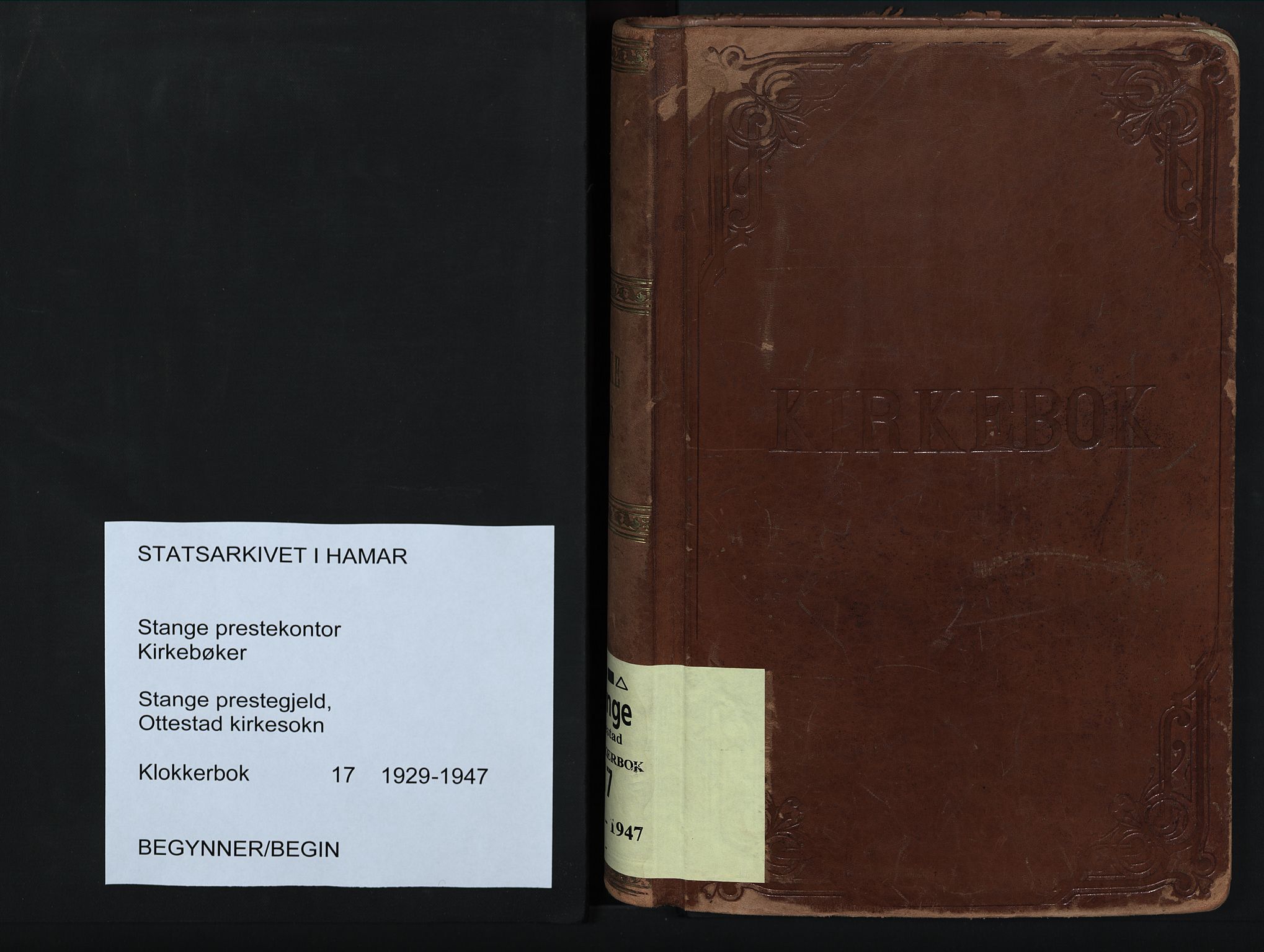 Stange prestekontor, SAH/PREST-002/L/L0019: Klokkerbok nr. 19, 1929-1947