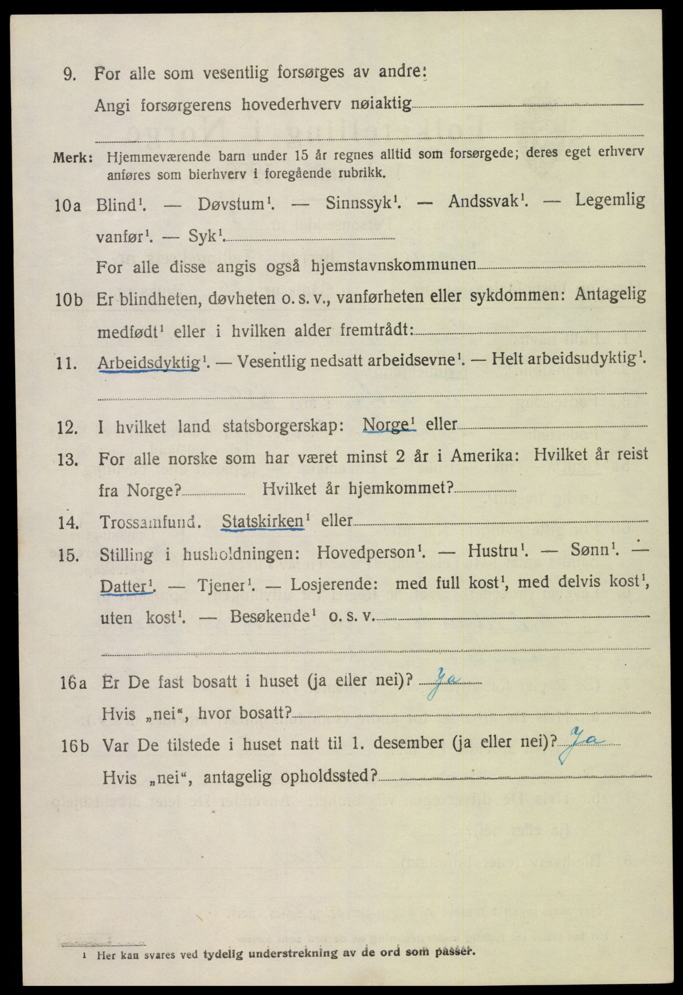 SAK, Folketelling 1920 for 0936 Hornnes herred, 1920, s. 2882