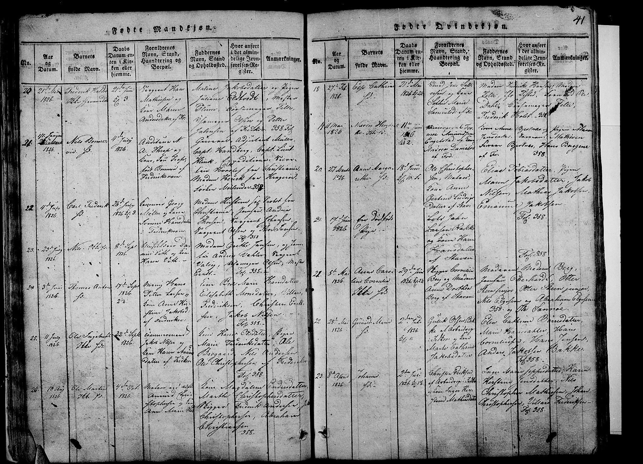 Stavern kirkebøker, AV/SAKO-A-318/G/Ga/L0001: Klokkerbok nr. 1, 1817-1841, s. 41