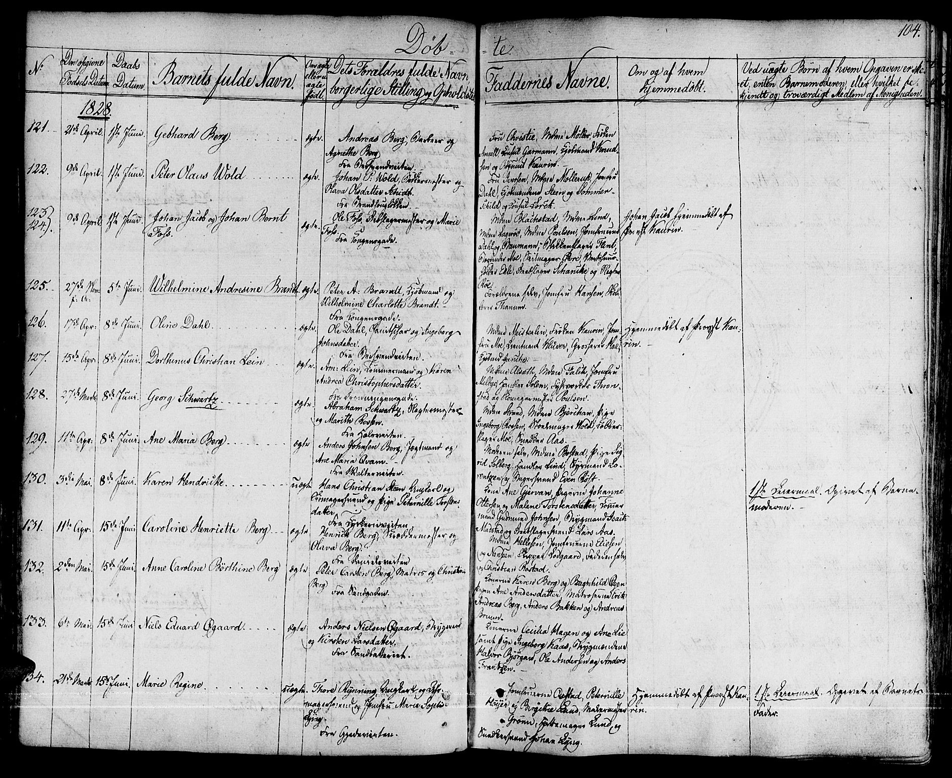 Ministerialprotokoller, klokkerbøker og fødselsregistre - Sør-Trøndelag, SAT/A-1456/601/L0045: Ministerialbok nr. 601A13, 1821-1831, s. 104
