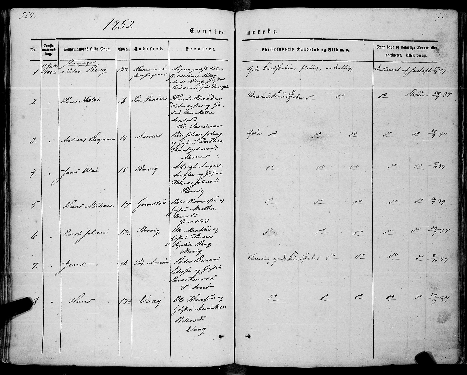 Ministerialprotokoller, klokkerbøker og fødselsregistre - Nordland, AV/SAT-A-1459/805/L0097: Ministerialbok nr. 805A04, 1837-1861, s. 263