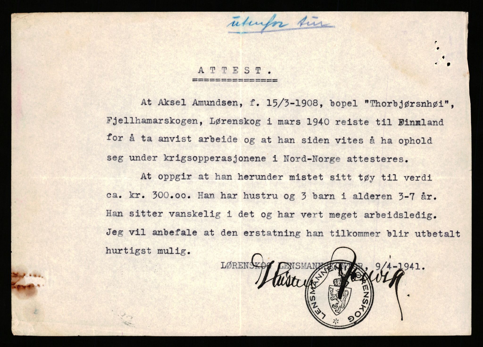 Justisdepartementet, Oppgjørsavdelingen, AV/RA-S-1056/G/Gb/L0001: Oppgaver over ettersøkte sivile effekter: Abel - Andersen, Anders J., 1940-1942, s. 811