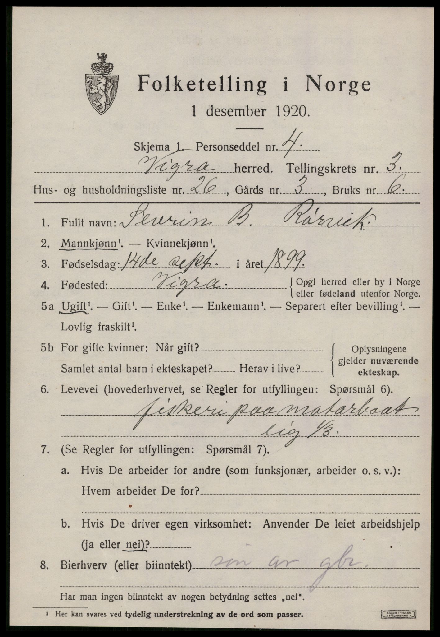 SAT, Folketelling 1920 for 1533 Vigra herred, 1920, s. 1710