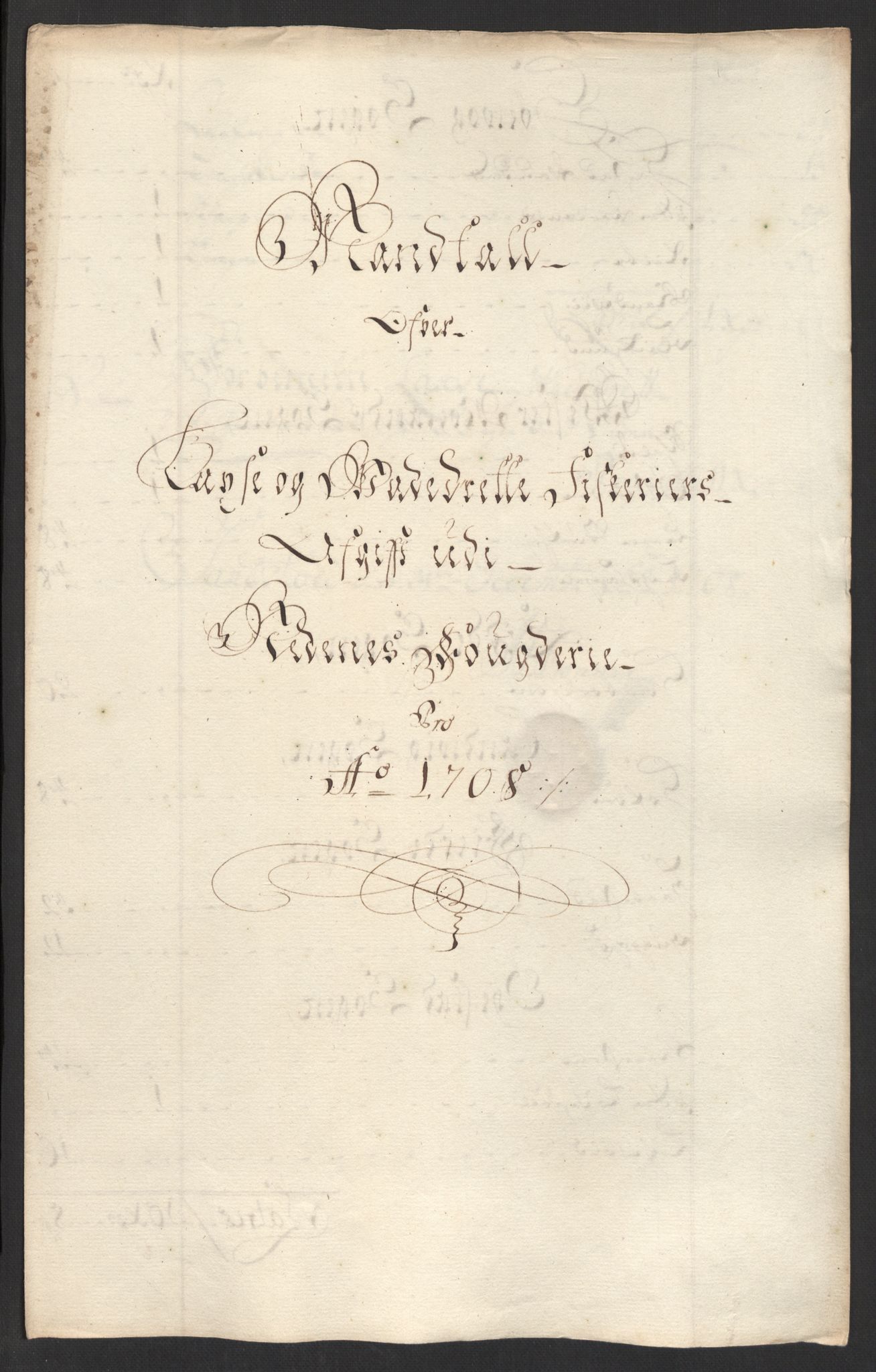 Rentekammeret inntil 1814, Reviderte regnskaper, Fogderegnskap, RA/EA-4092/R39/L2318: Fogderegnskap Nedenes, 1706-1709, s. 261
