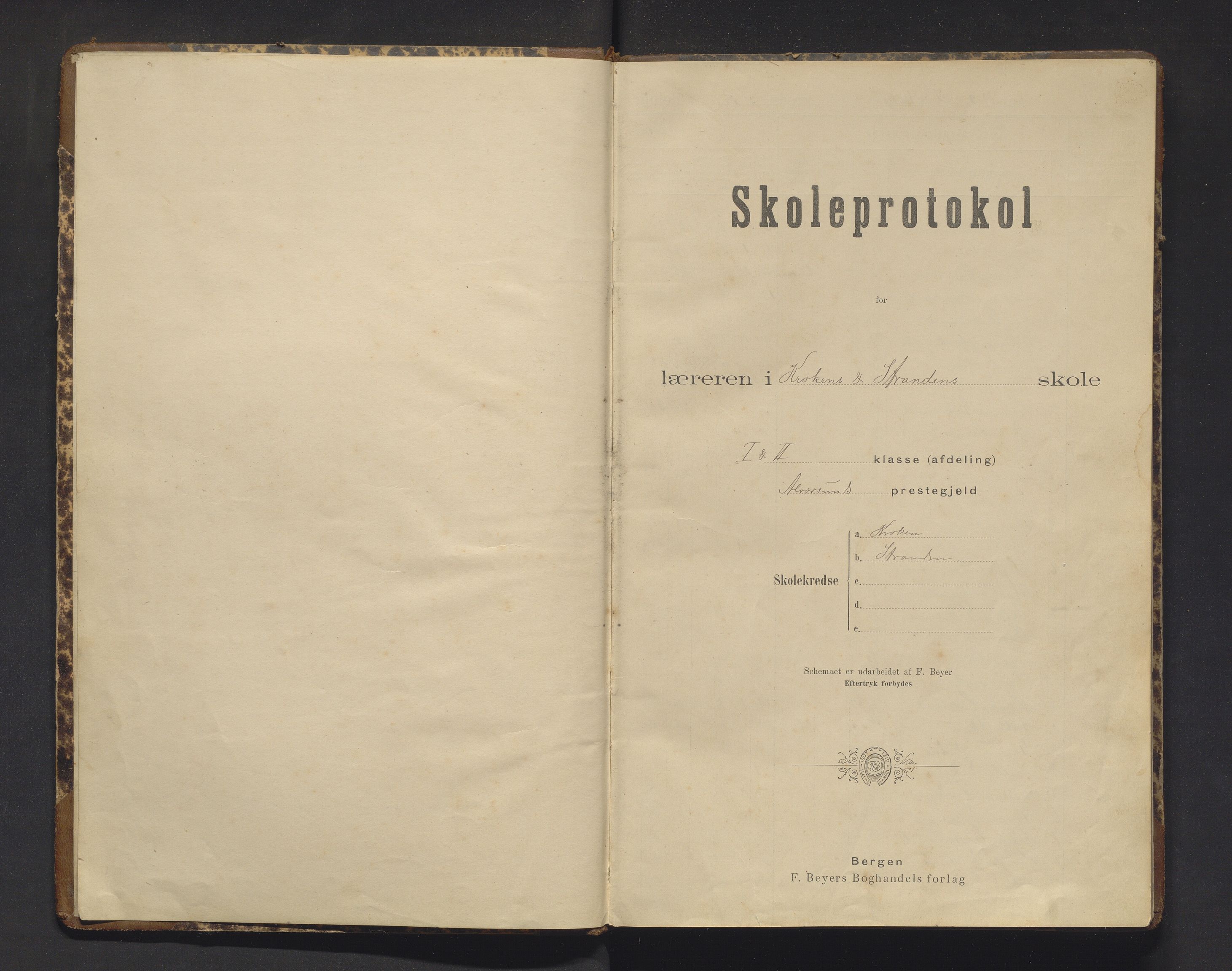 Alversund kommune. Barneskulane, IKAH/1257-231/F/Fa/L0009: Skuleprotokoll for Kroken og Stranda skular, 1902-1913