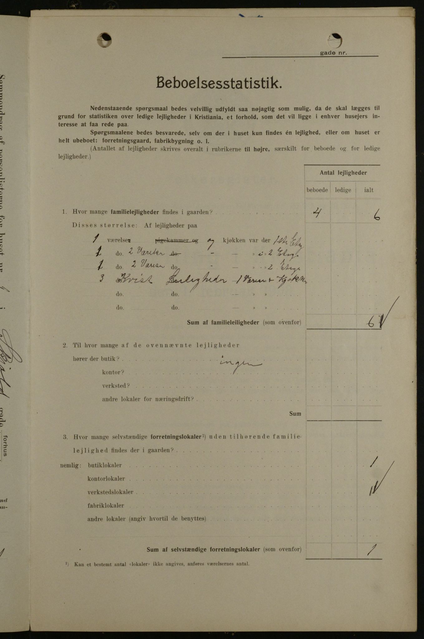 OBA, Kommunal folketelling 1.2.1908 for Kristiania kjøpstad, 1908, s. 86530