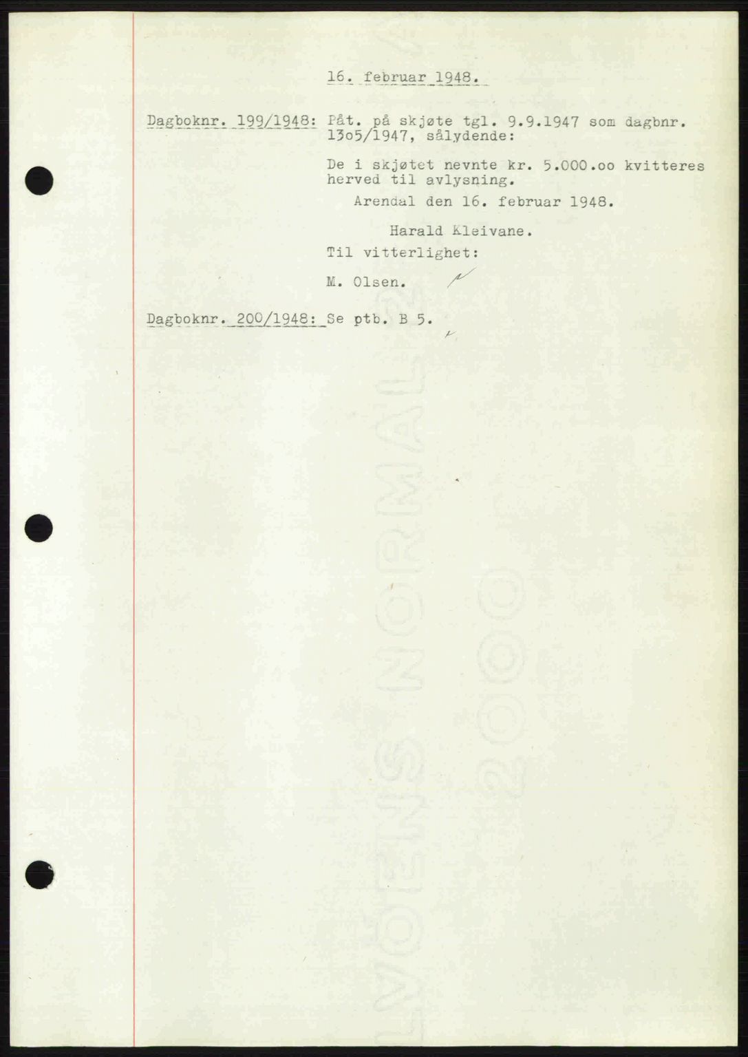 Nedenes sorenskriveri, SAK/1221-0006/G/Gb/Gba/L0058: Pantebok nr. A10, 1947-1948, Dagboknr: 199/1948
