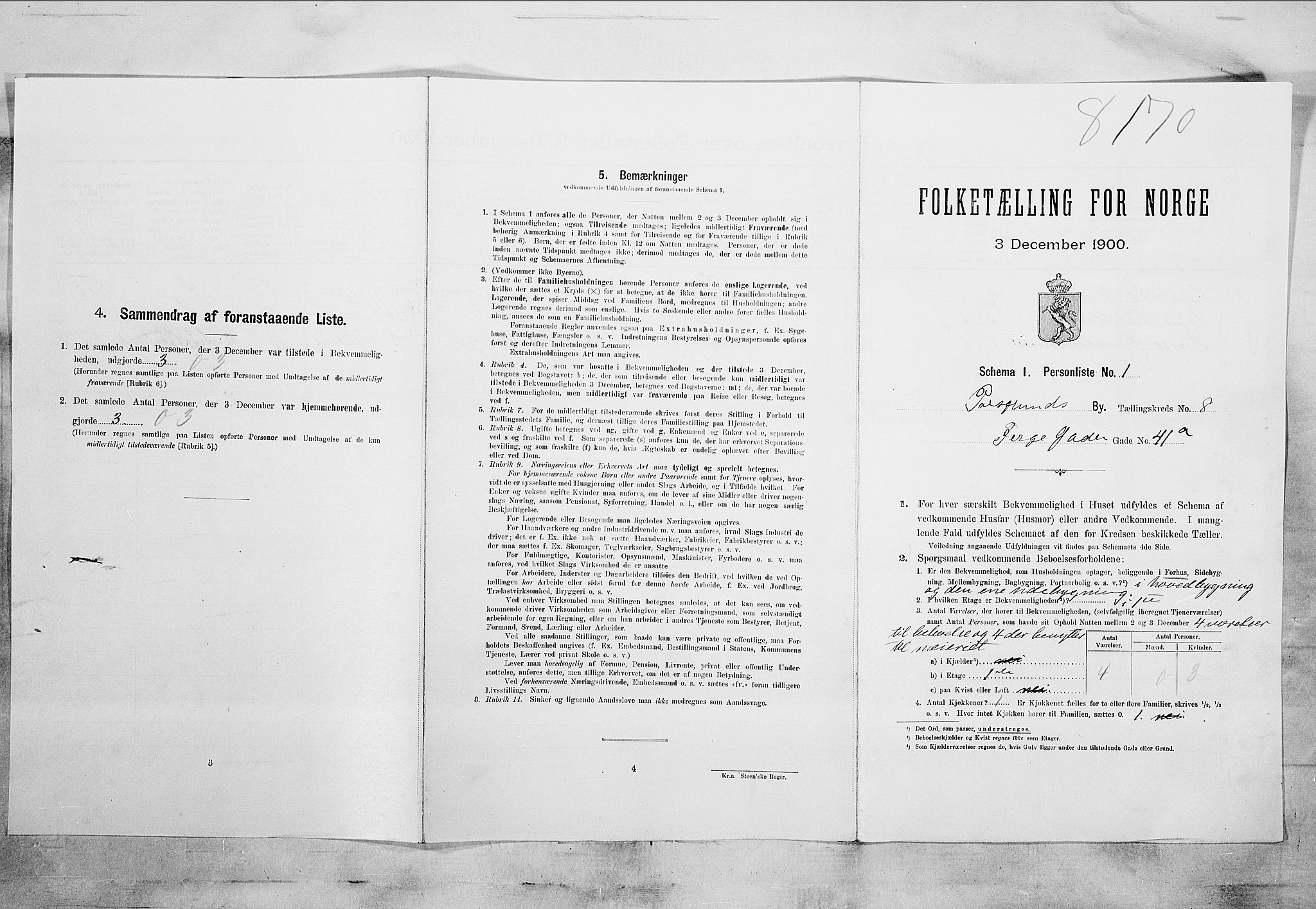 SAKO, Folketelling 1900 for 0805 Porsgrunn kjøpstad, 1900, s. 1279