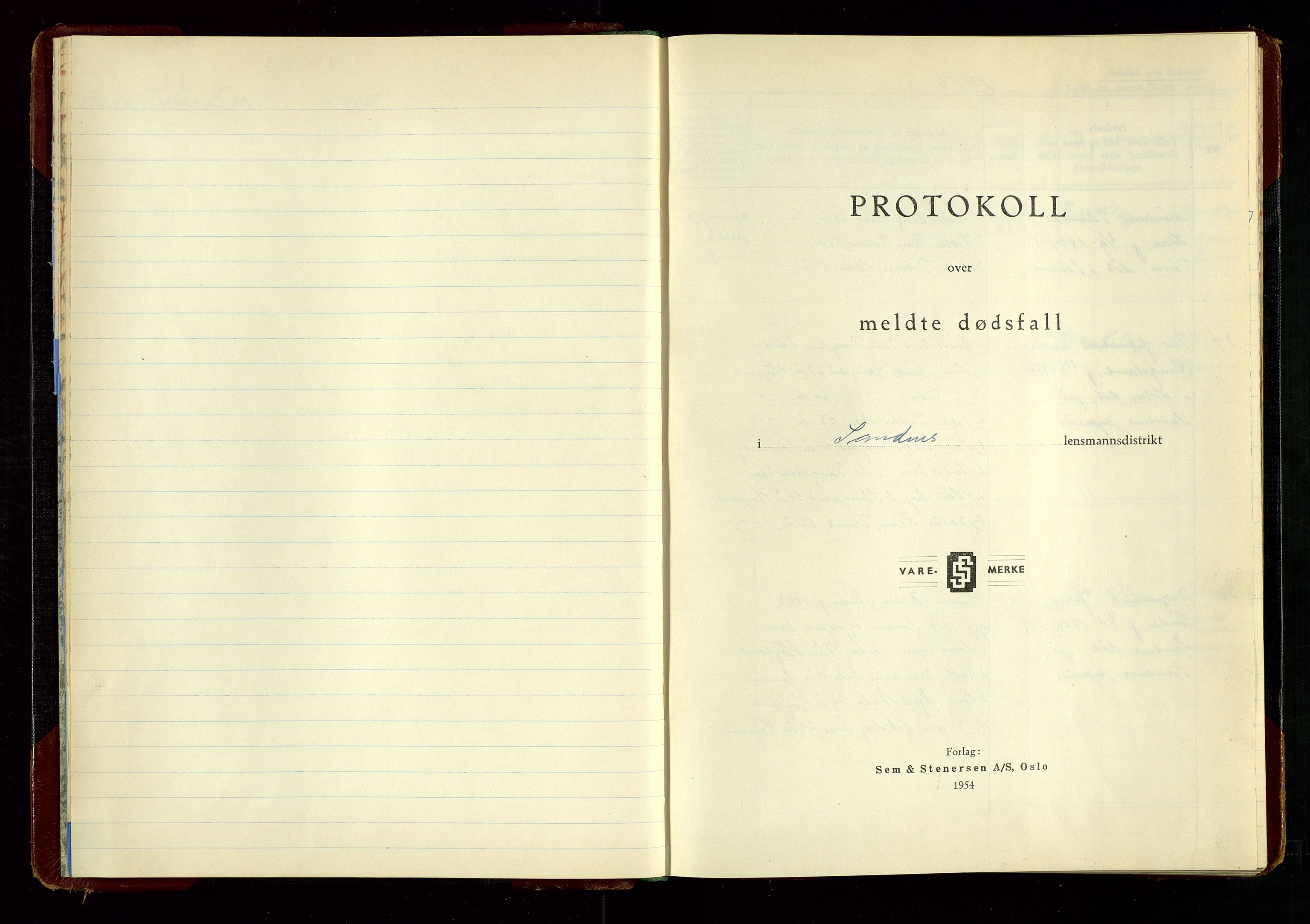 Høyland/Sandnes lensmannskontor, SAST/A-100166/Gga/L0011: "Protkokoll over anmeldte dødsfall i Sandnes lensmandsdistrikt" m/alfabetisk navneregister, 1956-1964