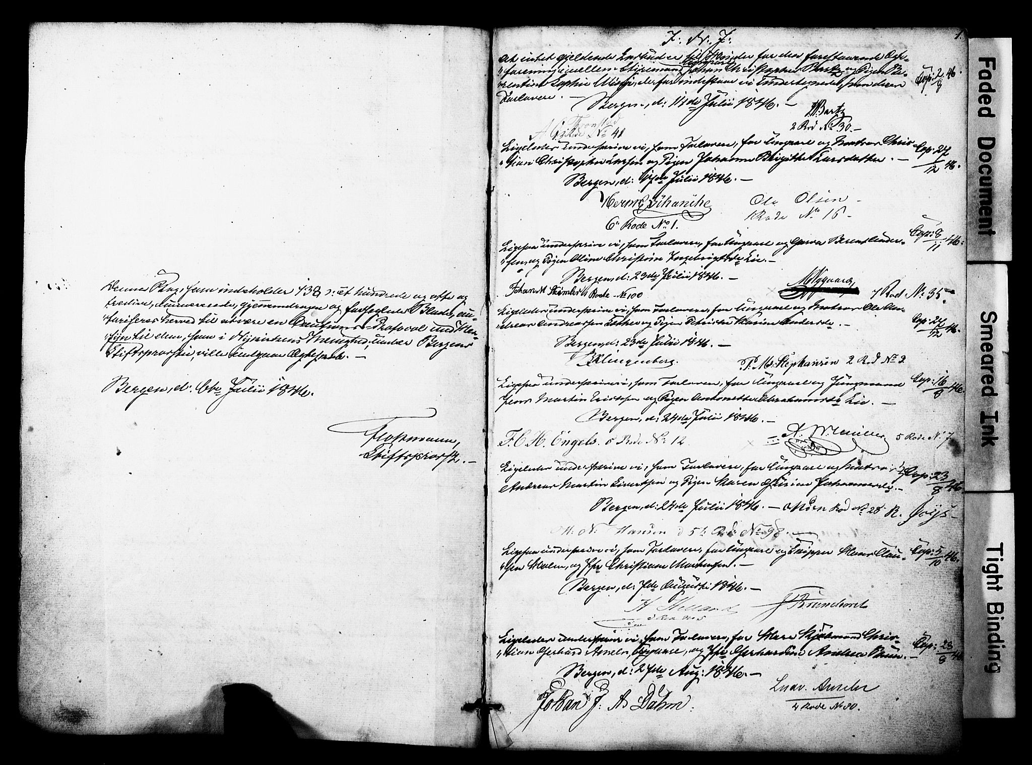 Nykirken Sokneprestembete, SAB/A-77101: Forlovererklæringer nr. II.5.3, 1846-1872, s. 1