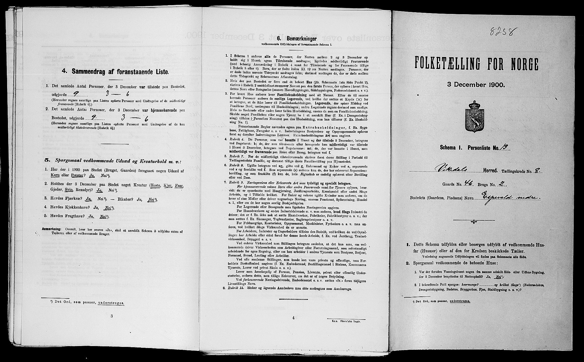 SAST, Folketelling 1900 for 1157 Vikedal herred, 1900, s. 673