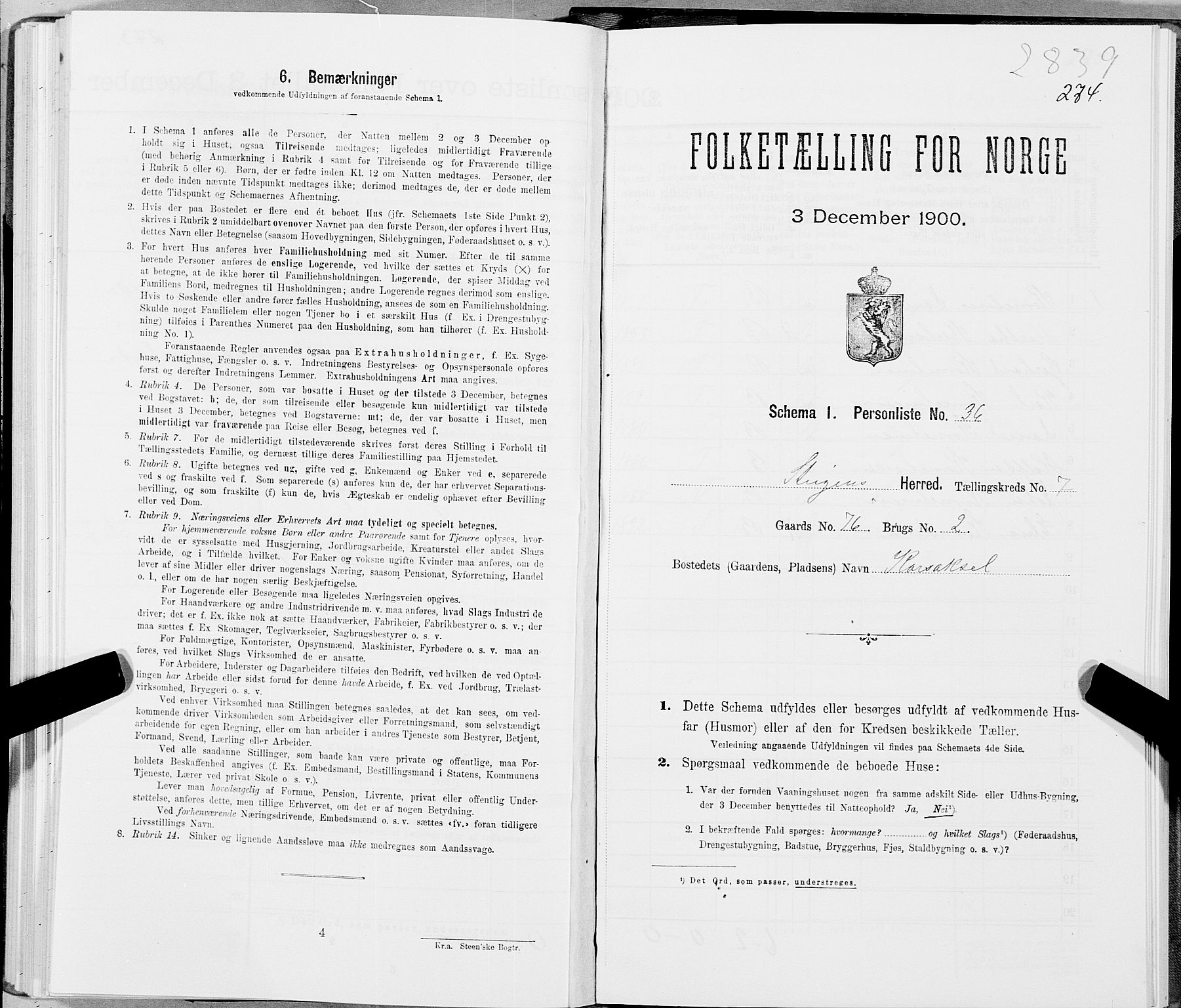 SAT, Folketelling 1900 for 1848 Steigen herred, 1900, s. 725